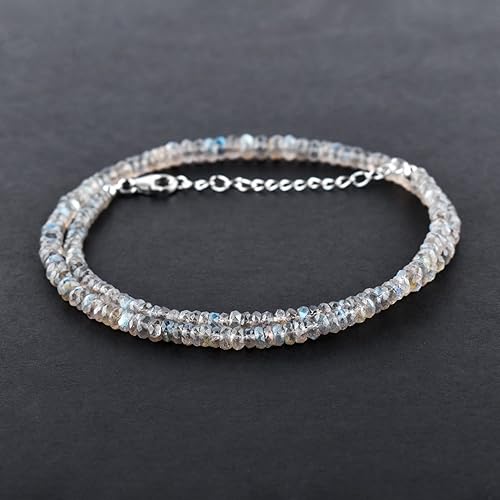 Miniatura 45 de OdrillionGems Natural Blue Sapphire Gemstones Beads Choker Necklace, 925 Sterling Silver, Chakra Healing Crystals, September Birthstones, Handmade