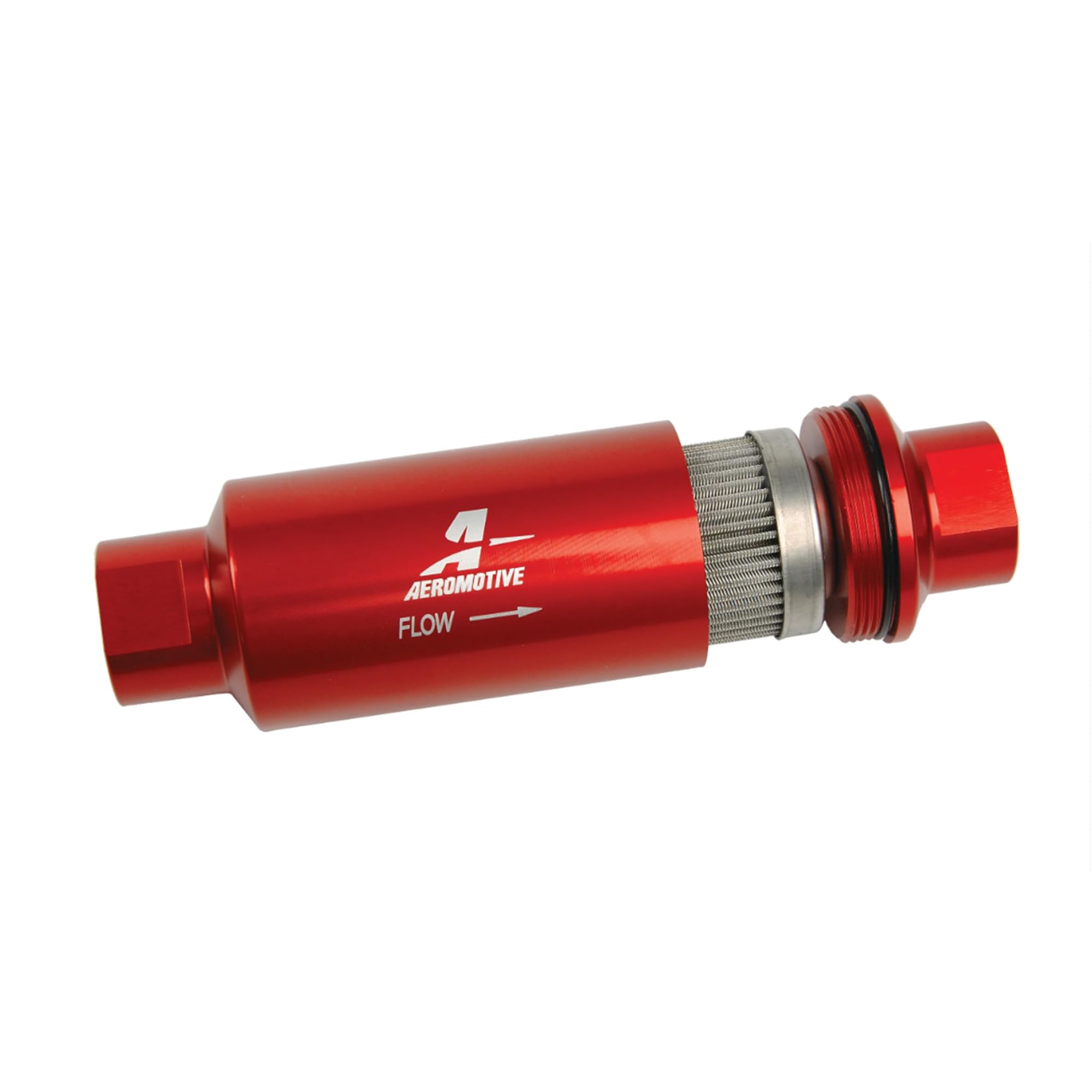 Aeromotive 100 Micron Inline Fuel Filter - ORB-10 Ports, Stainless - 12304