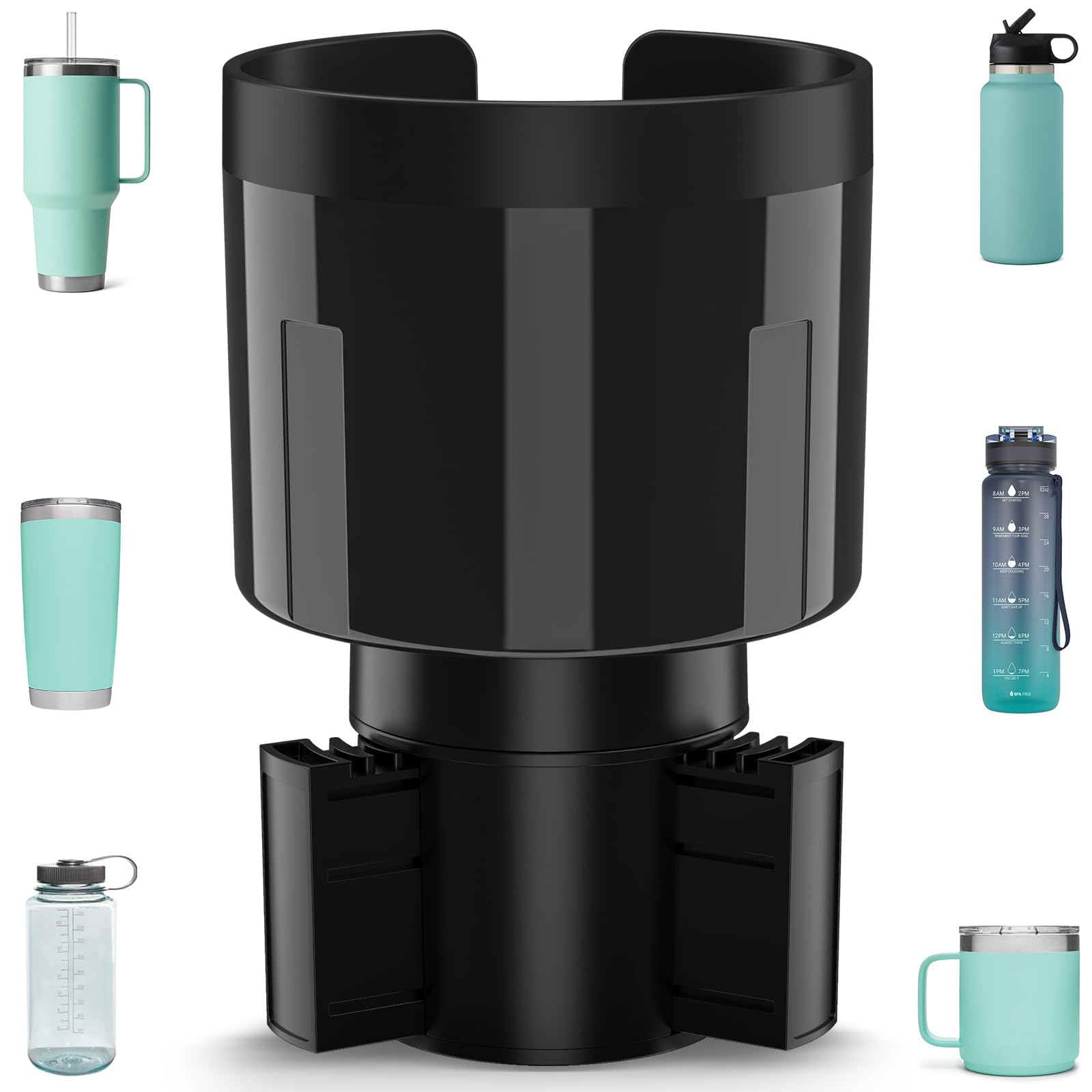 TYKOR Auto-Getränkehalter-Expander-Adapter mit Verstellbarer Basis, Becherhalter-Auto kompatibel mit Stanley 0,4-1,2 L, andere große Flaschen in 0,5-1,4 L (7,0-10,5 cm)