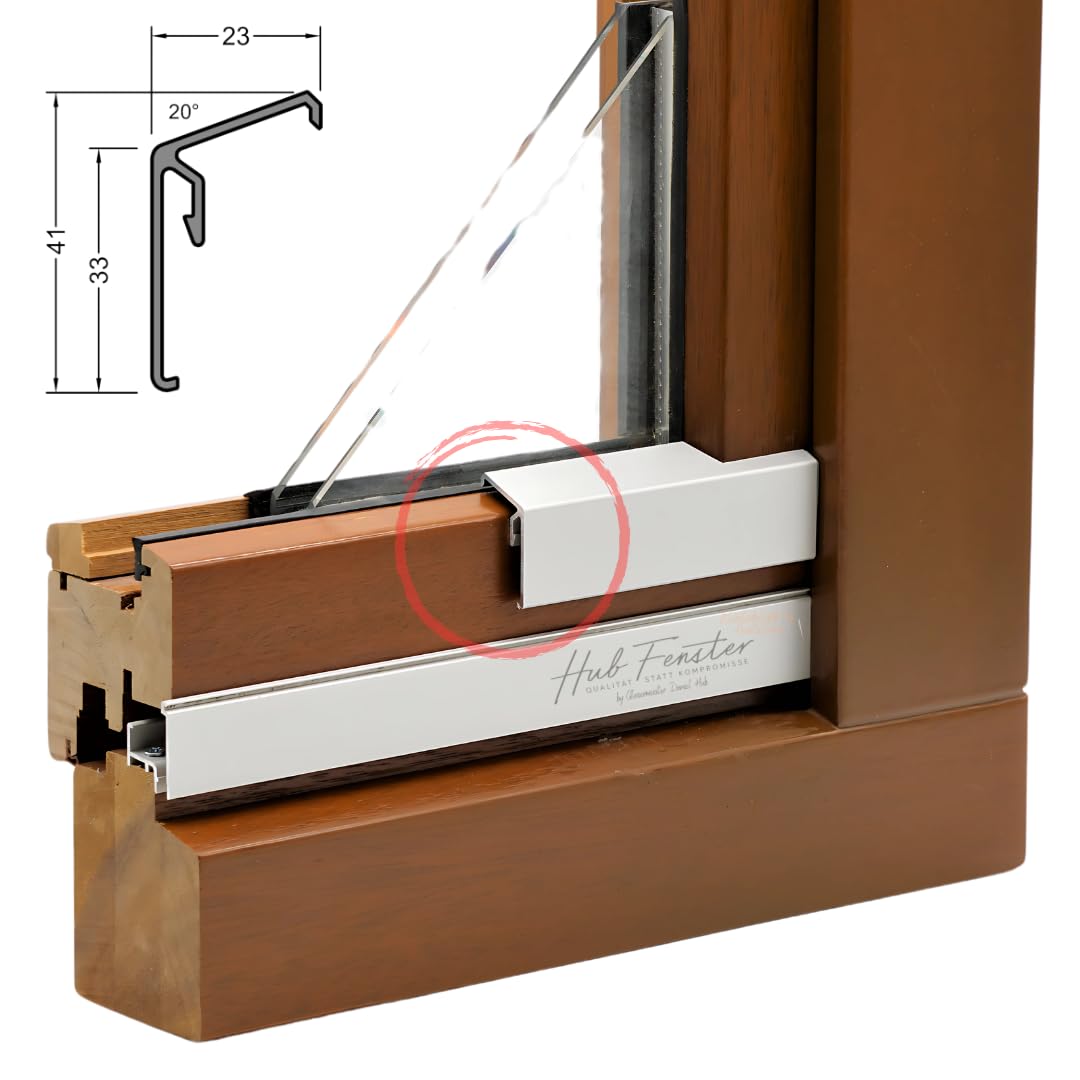 Flügelabdeckprofil L - Wetterschenkel für Holzfenster - Holz Alu Nachrüstset (Dunkelbronze G216, 120 cm)