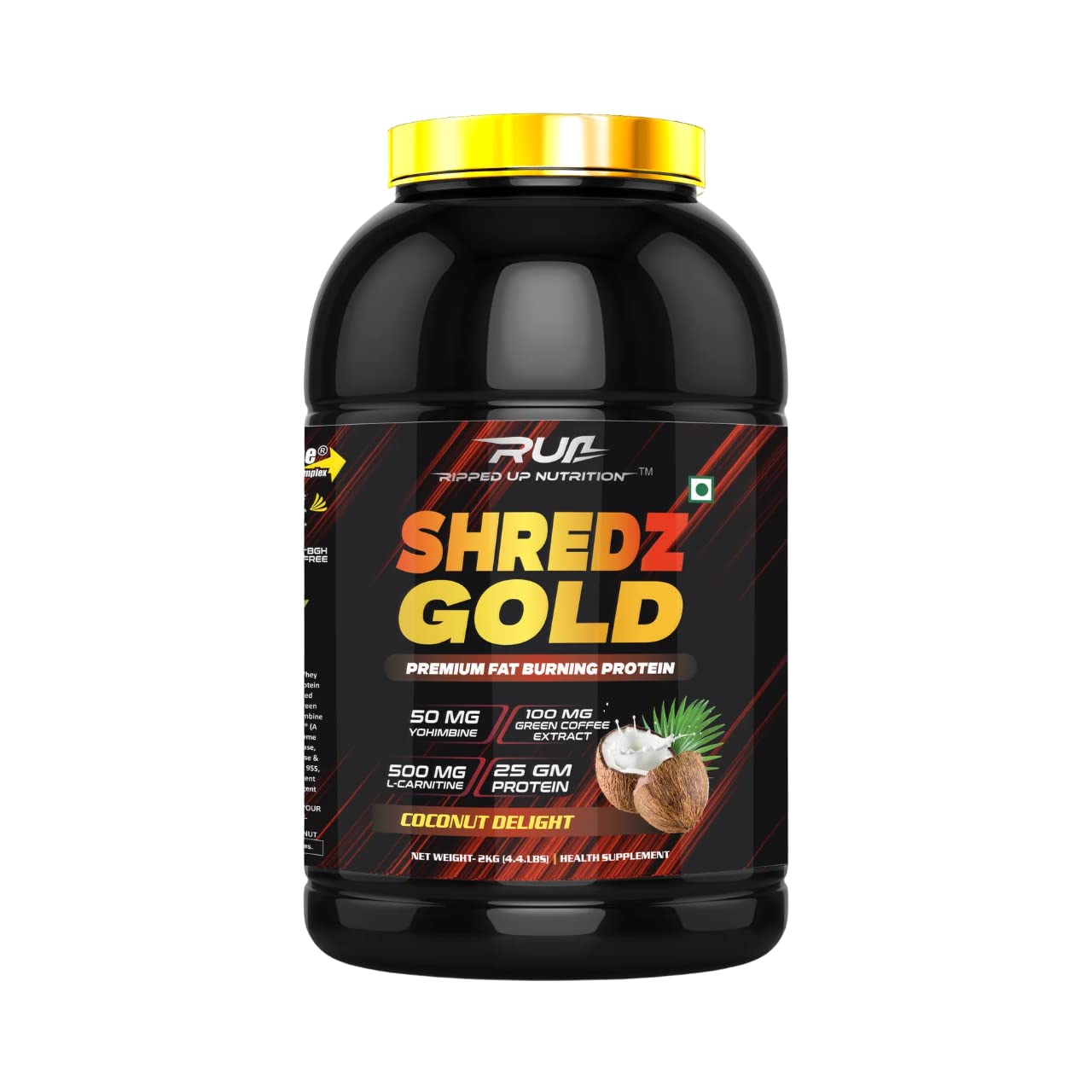 Ripped Up Nutrition Shredz Gold- Fat Burning Protein Powder (Coconut Delight, 2 KG (63 Servings)) (B0C4JZC5T4) Amazon Price History, Amazon Price Tracker