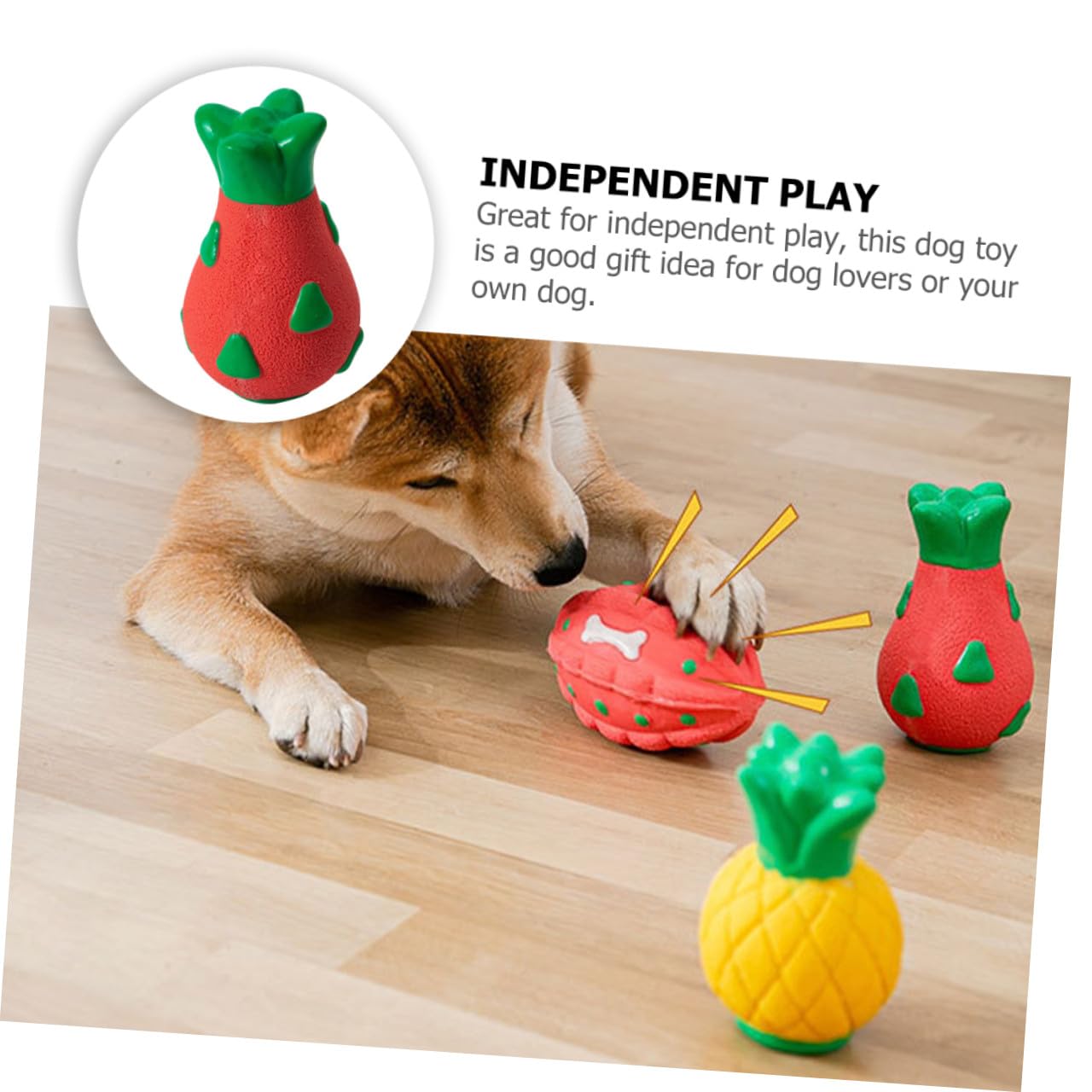 FRCOLOR 5stücke Interaktives Gummispielzeug Für Hunde Lustiges Obst-kauspielzeug Für Welpen Und Kleine Hunde Strapazierfähig Und Geräuschlos Fördert Die Zahnpflege Und Sorgt Für