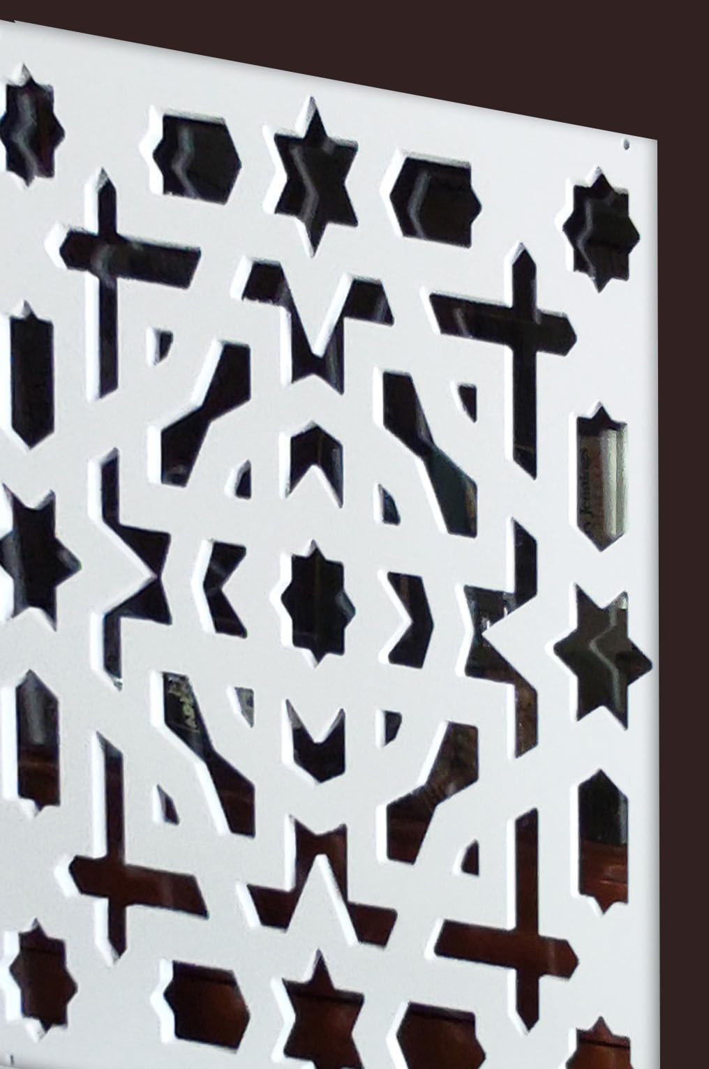 Celosía Decorativa PVC 120 x 60 cm - 5 mm | Celosía Árabe | Separador Ambientes, Celosía Blanca Jardín, Cuadro Mandala Salón, Panel Cocina, Cabecero Cama, Biombo Comedor