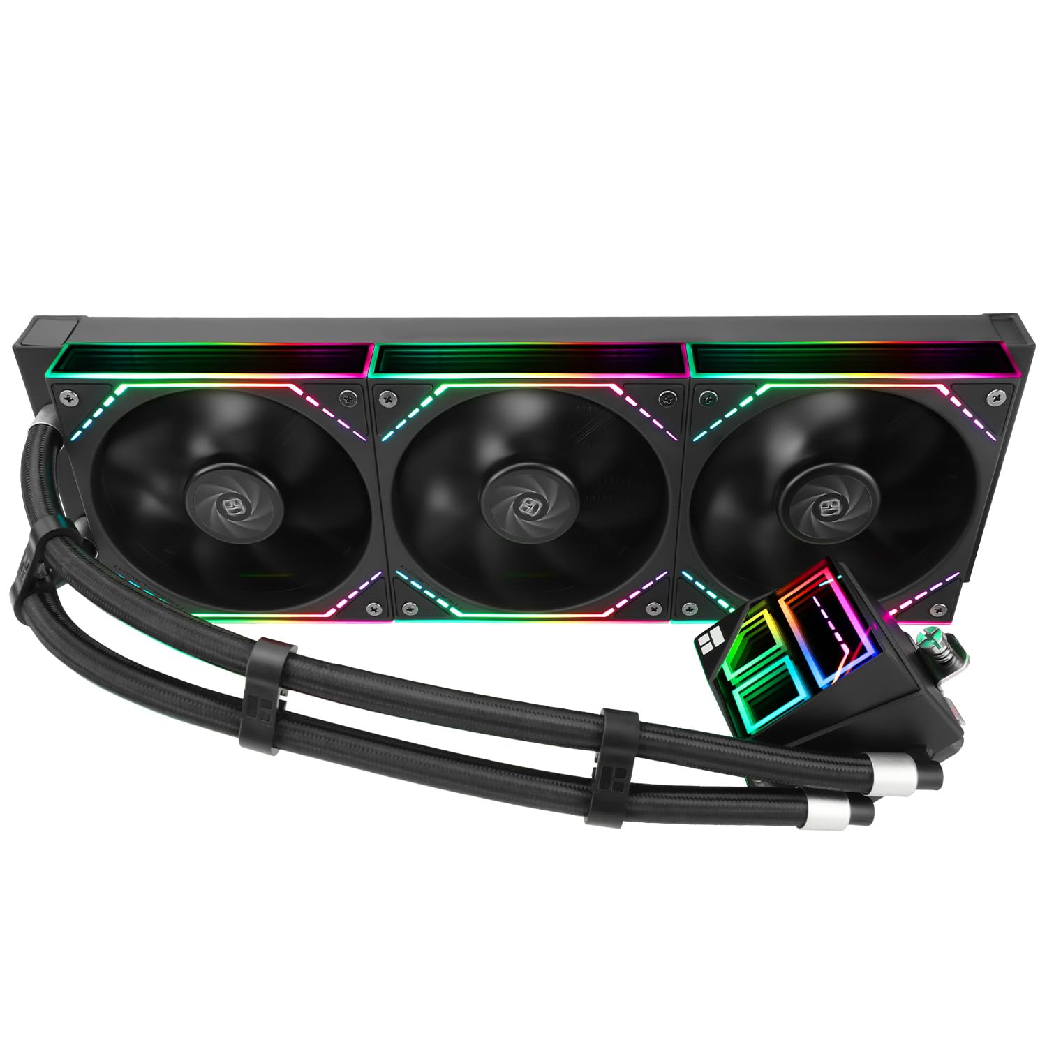 TR-Thermalright Frozen Infinity 360 Black Liquid CPU Cooler, 360 mm Aio Cooler-Infinity effetto luce specchio, 2000 giri/min, per AMD AM4/AM5, Intel LGA1851/1700/1150/1151/2011
