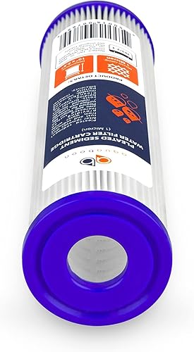 Miniatura 7 de Aquaboon Filtro de agua plisado de 1 micrón, 10 x 2.5 pulgadas, cartucho de repuesto de filtro de sedimentos para toda la casa compatible con