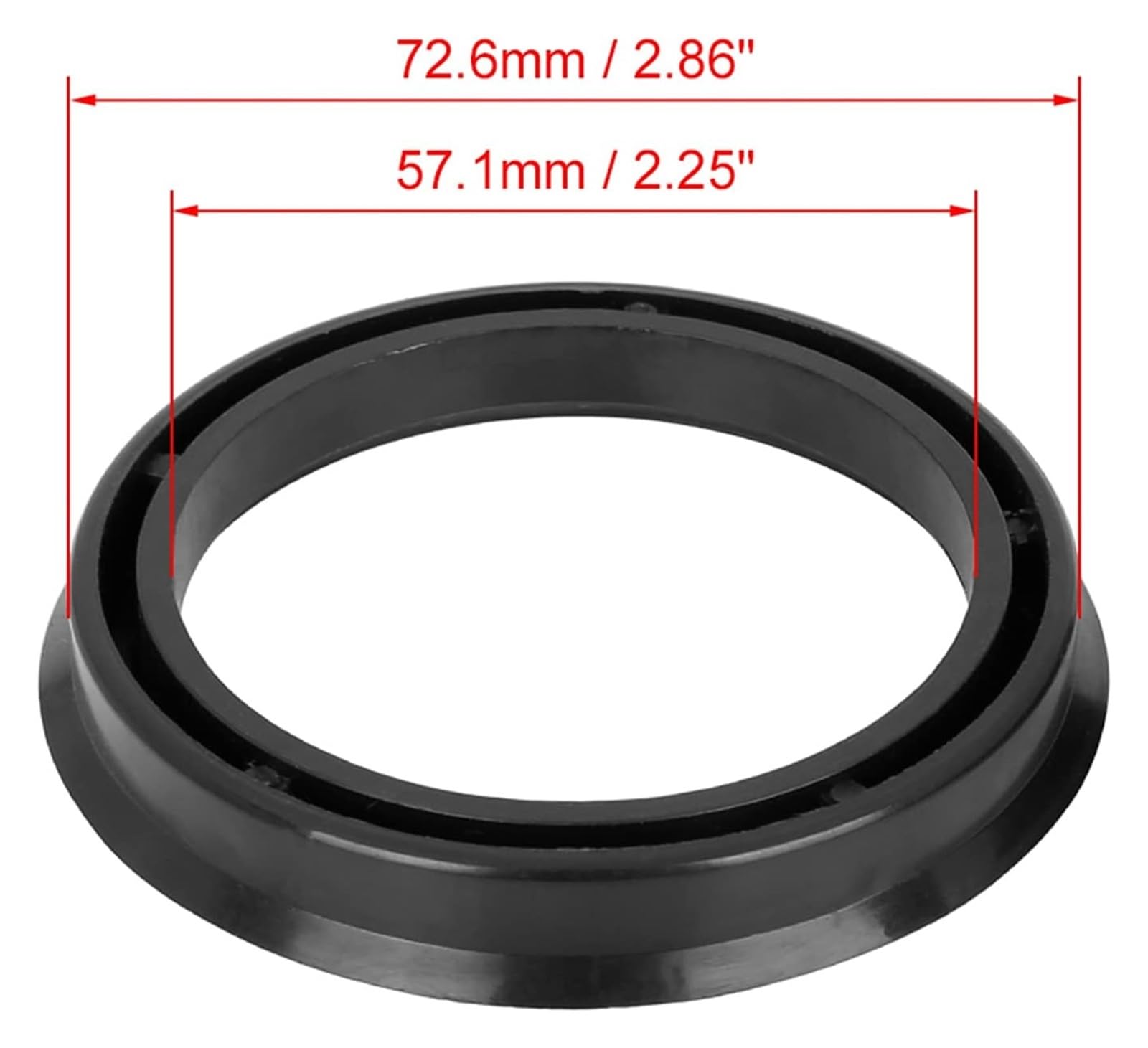 Pierścienie centrujące piasty samochodowe, 67,1 mm do 60,1 mm 72,6 mm do 57,1 mm 66,6 mm do 57,1 mm Pierścienie centrujące piasty samochodowe Pierścień dystansowy otworu koła(66.6mm to 57.1mm)