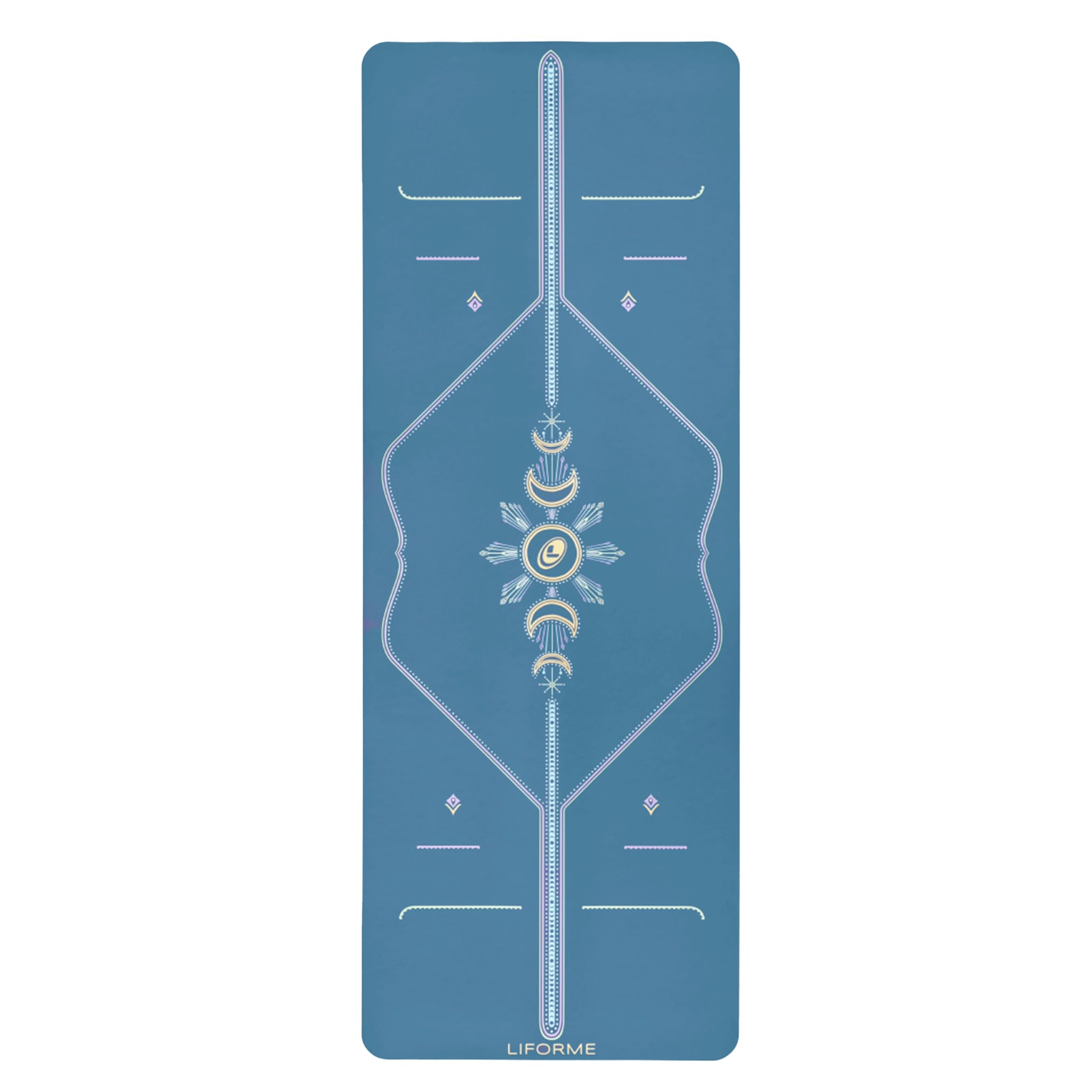 Liforme Tappetini Yoga Stampati – Design brevettato per l'allineamento | Aderenza eccezionale, Ecologico, Atossico, Resistente al sudore, lungo, largo, spessore di 4,2 mm, Borsa per Yoga inclusa