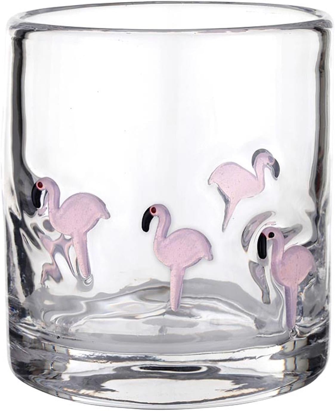 Slant Icon Double Old Fashioned Cocktail Glass, 16-Ounce, Floral | Hand-Blown Glass