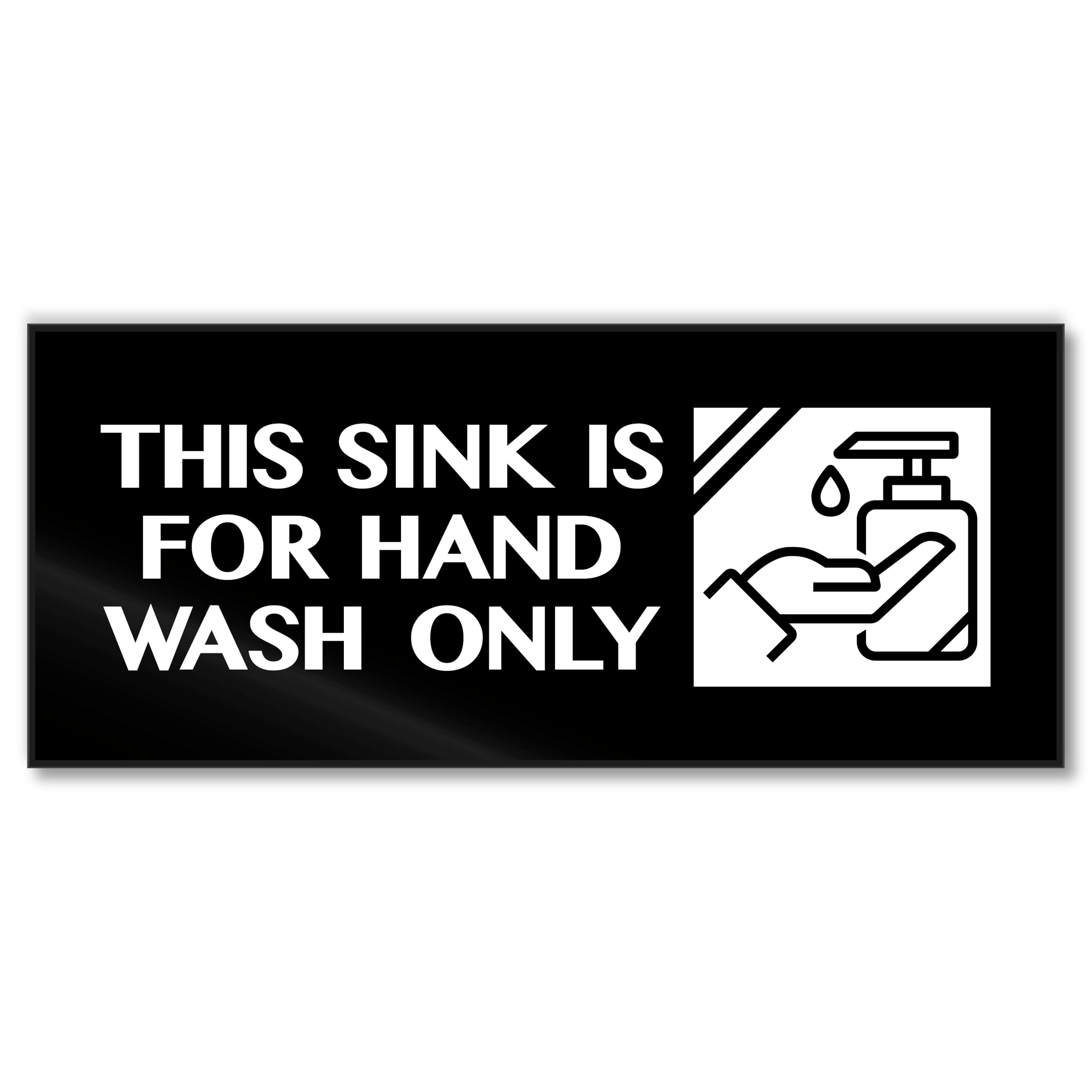 Acrylic Hand Wash Only Sign, Made in USA, Premium 7x3 Hand Washing Sink Only Sign, Kitchen Restaurant Compliance Signs, Durable Hygiene Reminder Sink