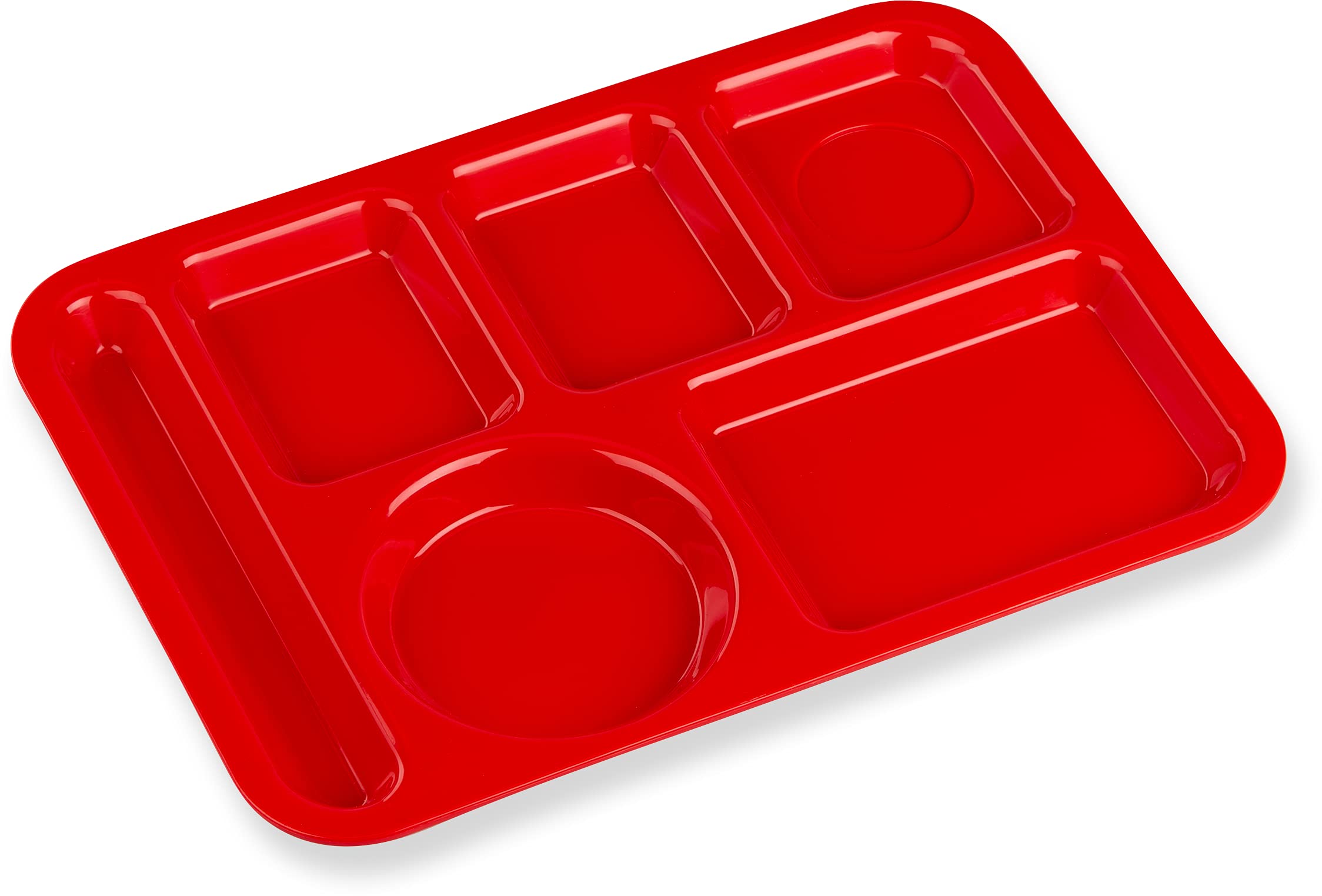 Carlisle 614 ABS 6-compartment divisé Plateau, 35,6 x 25,4 cm (cas de 24), 13.87" x 9.90", Red, 24