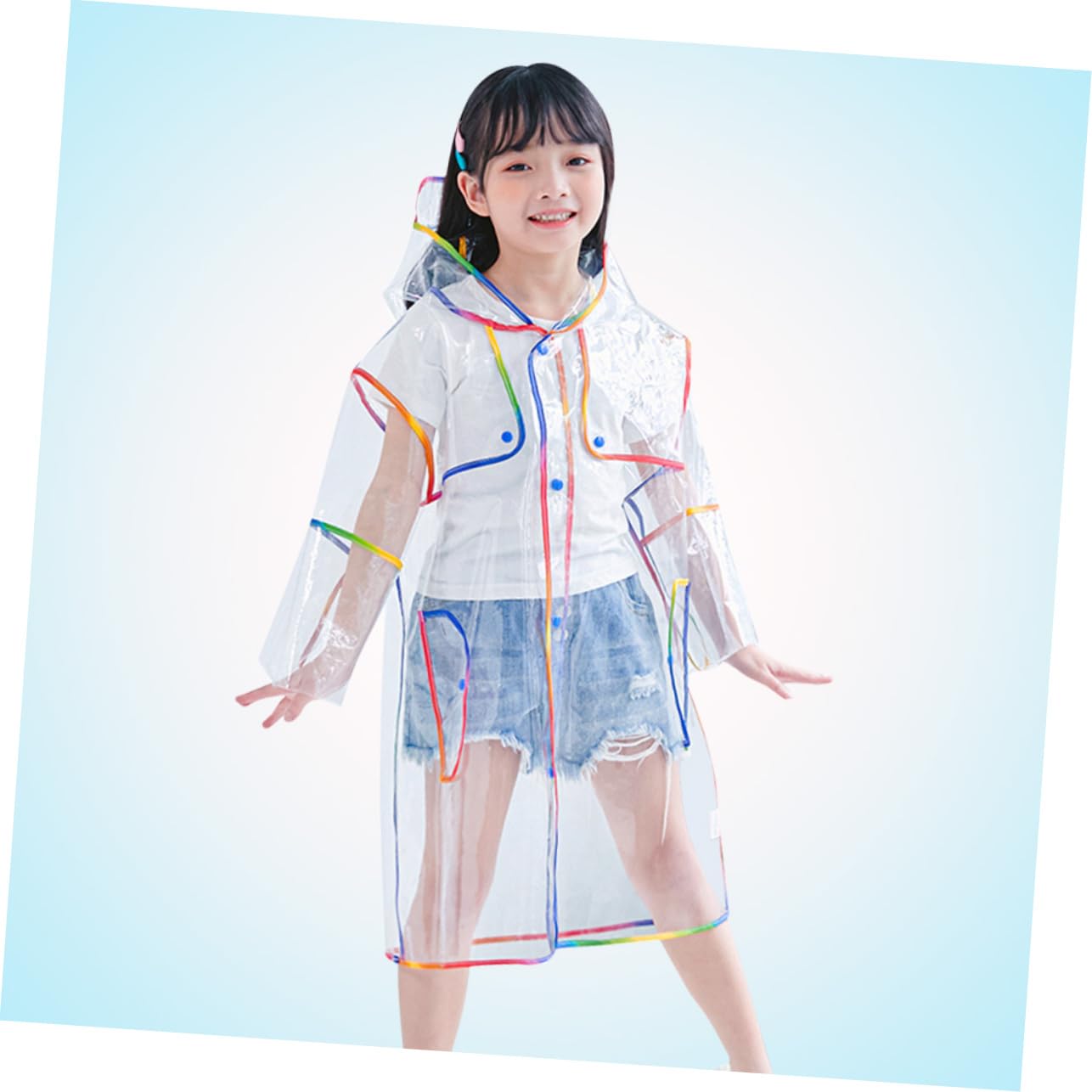 UKCOCO POIN PONCHO raincoat for impermeabile per impermeabile trasparente impermeabile portatile Colorful