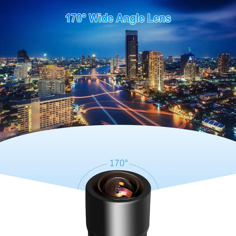 VSYSTO 2K Motorcycle Helmet Camera, 170° Super Wide Angle, Smile Face Spectral Light, Remote Control, WiFi, Waterproof, Night Vision, G-Sensor, Loop Recording