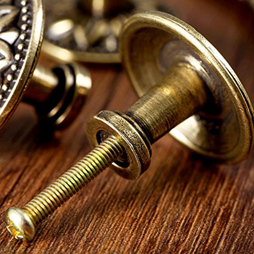 5Pcs Vintage Flower Cabinet Knobs Antique Bronze Drawer Pulls Hardware by Mgoodoo - Used condition - Image 3