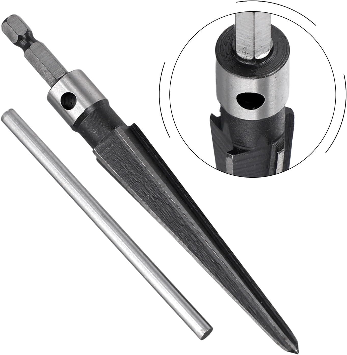 5-16mm Taper Reamer & Wood – Hand-Operated Deburring and Pin Hole Enlarging Tool, High-Carbon Steel Construction, T-Handle Precise Manual Locating (80–91mm)(Hexagon 5-16mm)