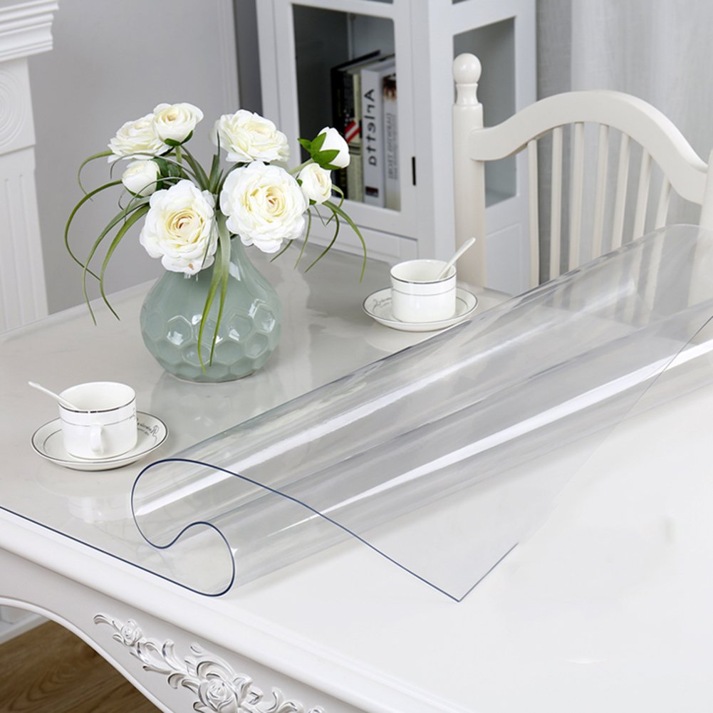 ONETWO Waterproof oil-proof Anti slip tablecloth,Coffee table Pvc waterproof tablecloth Anti-hot soft glass Waterproof outdoor tablecloth Frosteddust-proof tablecloth Table mat -A 90x140cm(35x55inch)