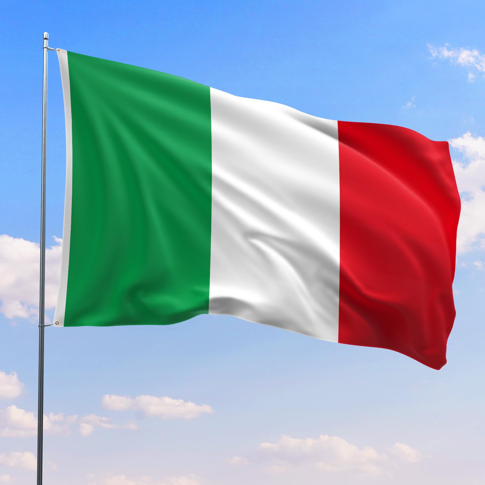 PartyYaa Italian Flag, 5ft x 3ft Italy Flag for Party Decoration Single Side with 2 Brass Eyelets, Waterproof - Image 4