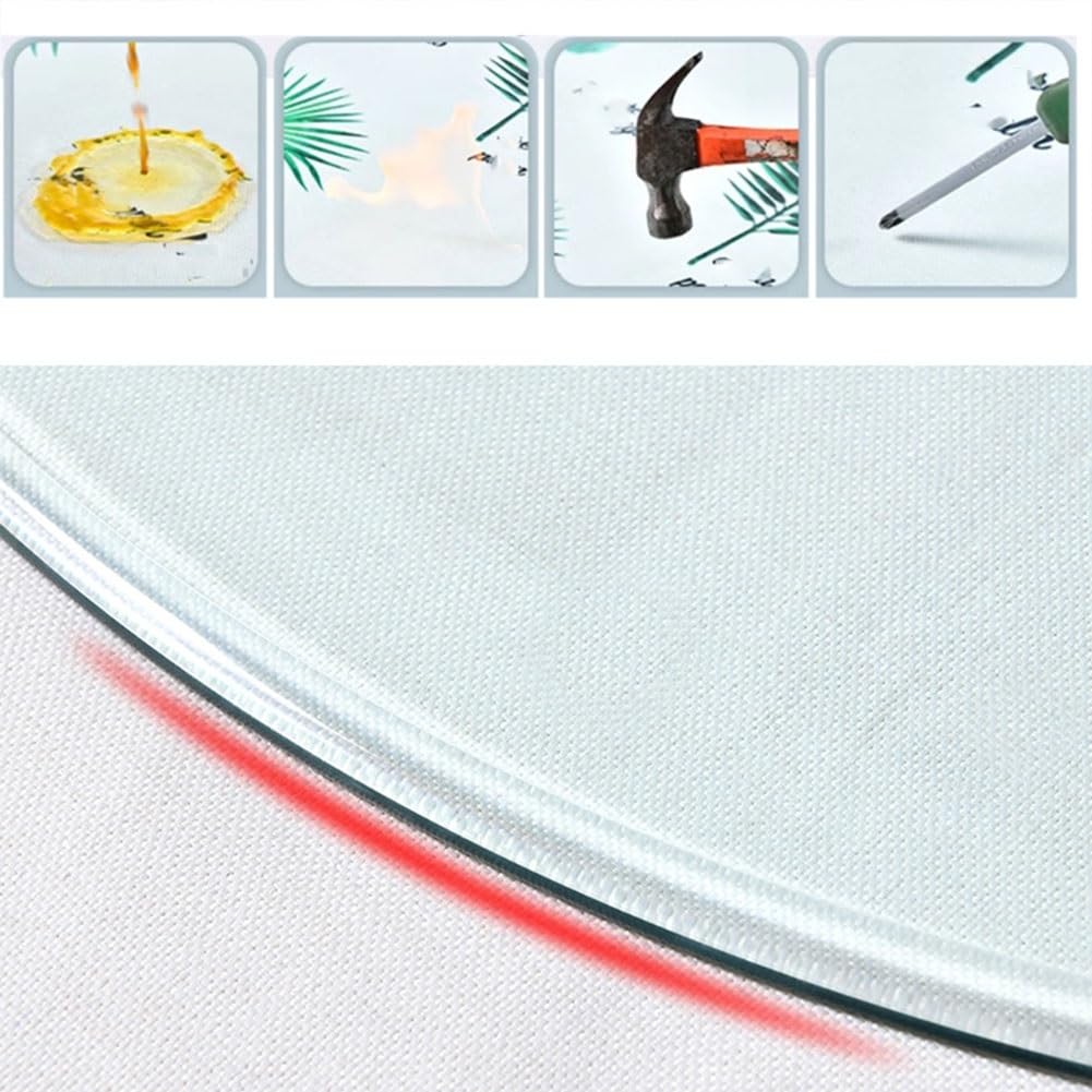 Table de Salle à Manger en Verre Rond, Table de Cuisine en Verre Trempé 10 mm d'Epaisseur, Table en Verre Circulaire Transparent pour Table de Restaurant et Lazy Susan(75 CM(30 inch))