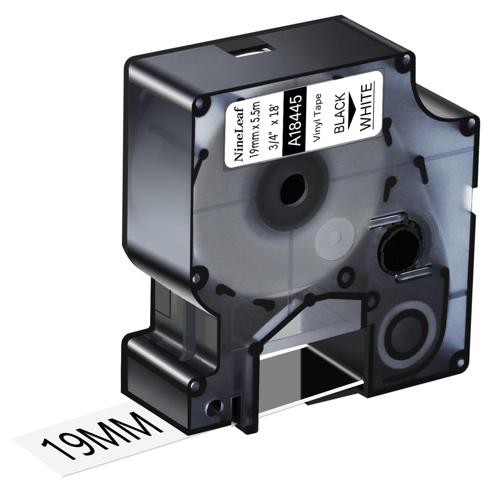NineLeaf 50x Rubans d'étiquettes Vinyle 18445 Blanc Compatible Dymo Rhino