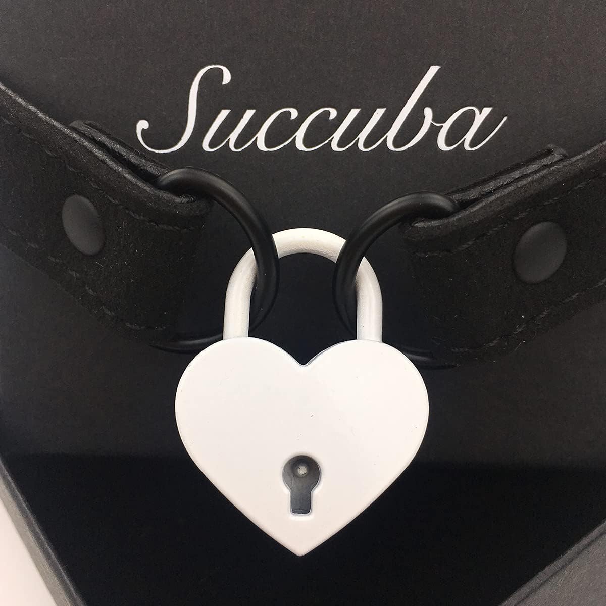 Succuba Padlock Choker Collar Necklace Lolita Collar Cat Kitty Velvet Necklace with Lock and Key For Women and Men