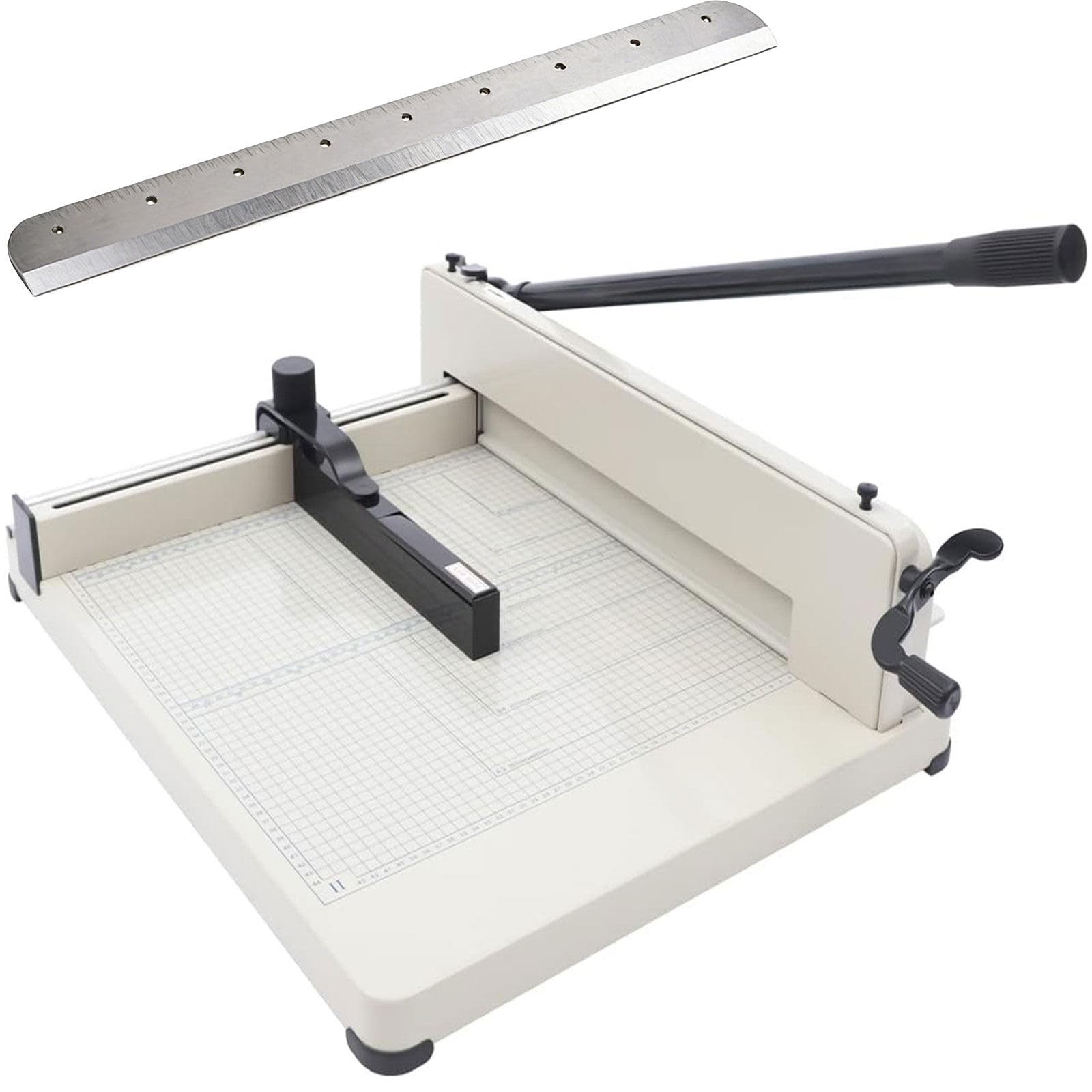Cortador de papel de guillotina resistente, corta papel de hasta 1.57 pulgadas de grosor, hoja de 12 pulgadas/17 pulgadas, recortadora de tarjetas para oficina y fotocopias de impresión