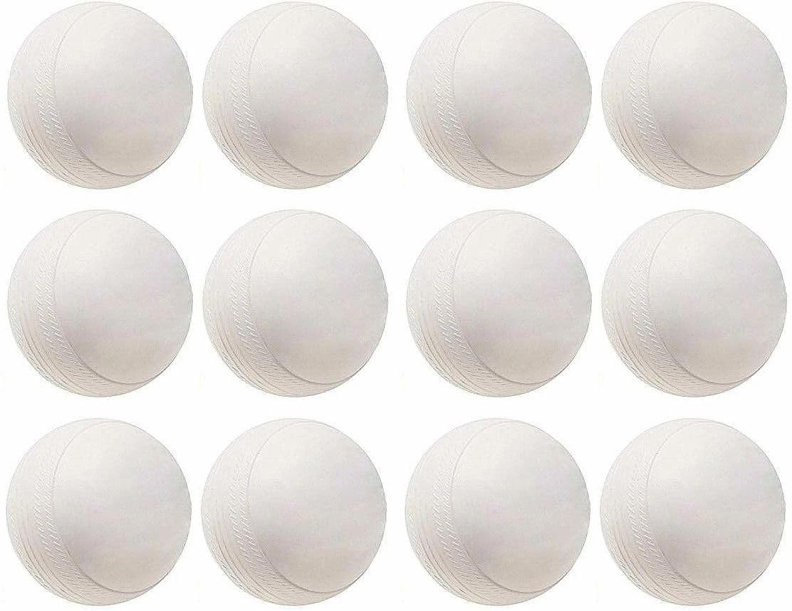 White Cricket Practice Heavy Wind Plastic Balls 80 gm Each (Pack of 12) SL-1 Cricket Training Ball (Standard, Pack of 12, White)-picture-42