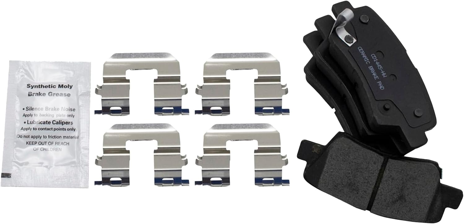 TRQ Rear Posi Ceramic Brake Pad Kit Set for Hyundai Sonata Kia Optima