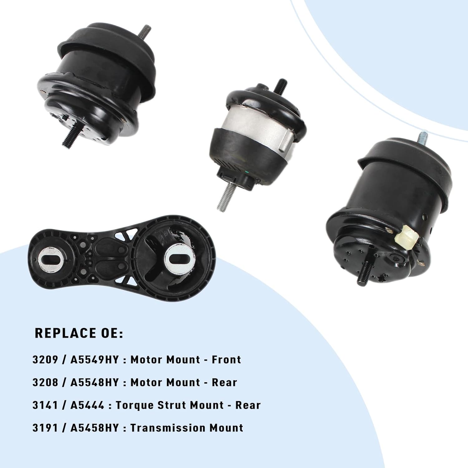 4pcs Engine Motor Mount A5549HY A5548HY A5444 A5458HY Fits for 2009-2016 Acadia Saturn Outlook 2009-2017 Enclave Chevy Traverse 3.6L