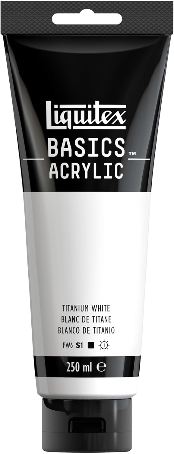 LIQUITEX 88700229 Basics Acrylic Paint, Titanium White, 250 ml Tube
