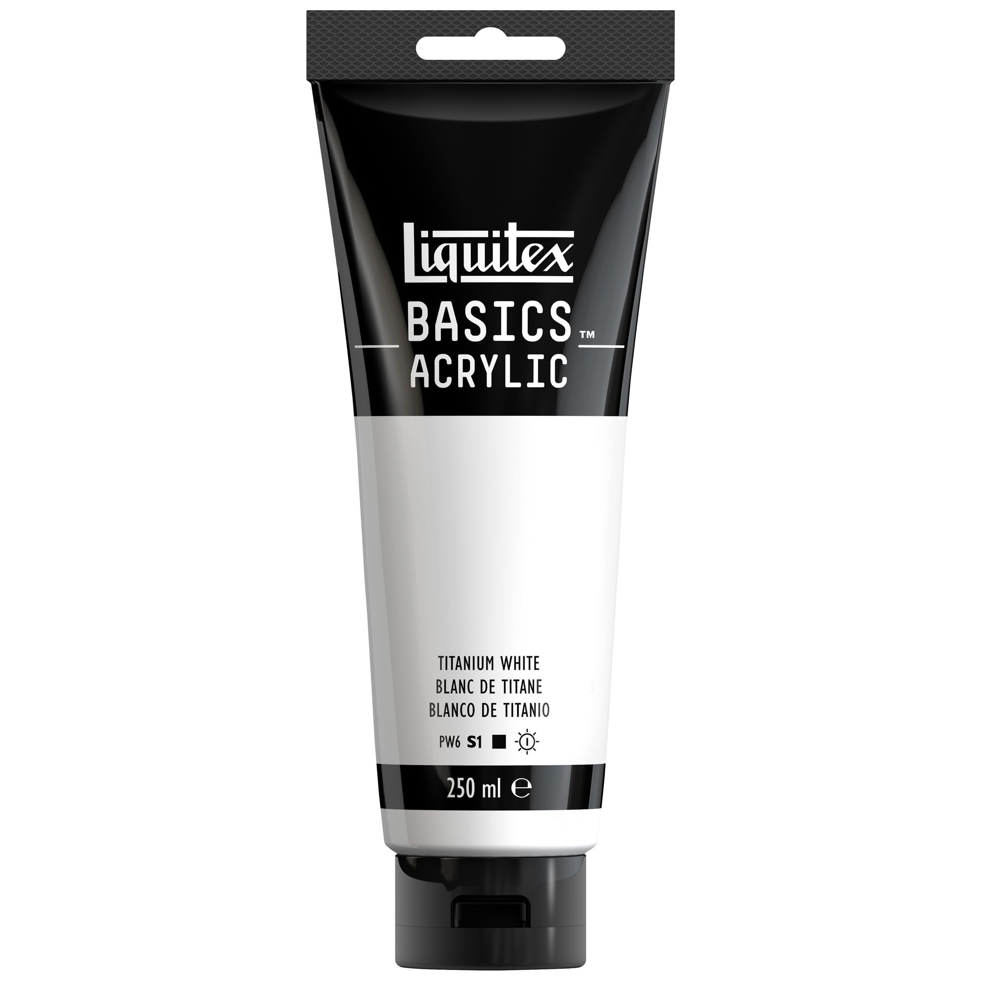 LIQUITEX 88700229 Basics Acrylic Paint, Titanium White, 250 ml Tube