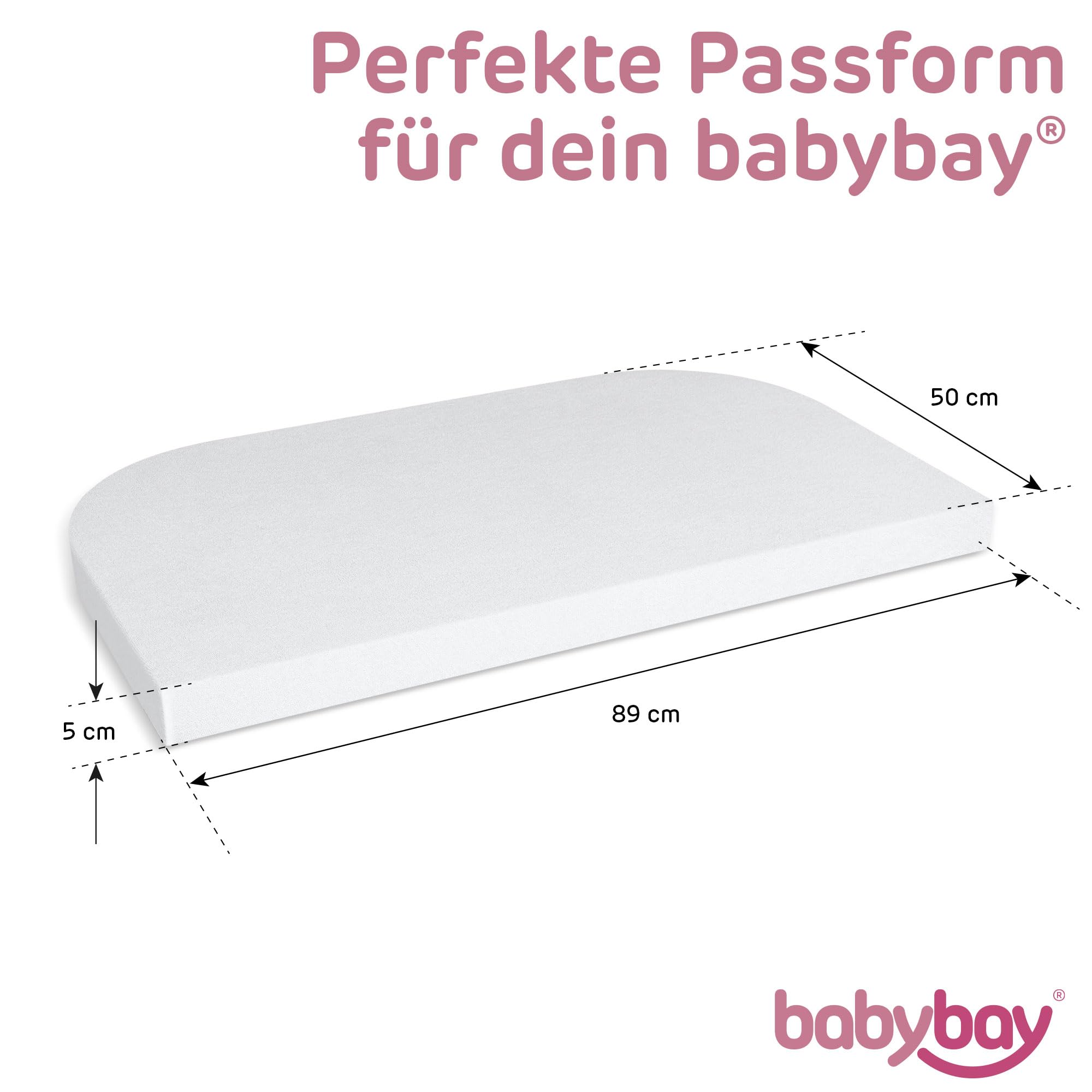 babybay Prześcieradło z gumką frotte z membraną, pasuje do modeli Maxi, Midi, Boxspring, Comfort i Comfort Plus, białe, 89 x 50 cm (pojedyncze opakowanie)