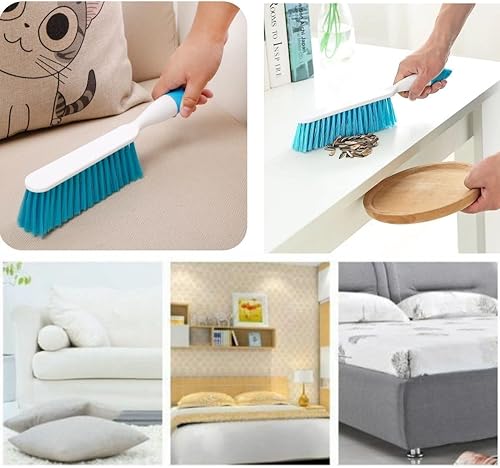 Miniatura 6 de Sábanas de cerdas suaves con cepillo de limpieza de barrido con mano larga, desplumador para quitar el pelo de desechos, escritorio, edredón,