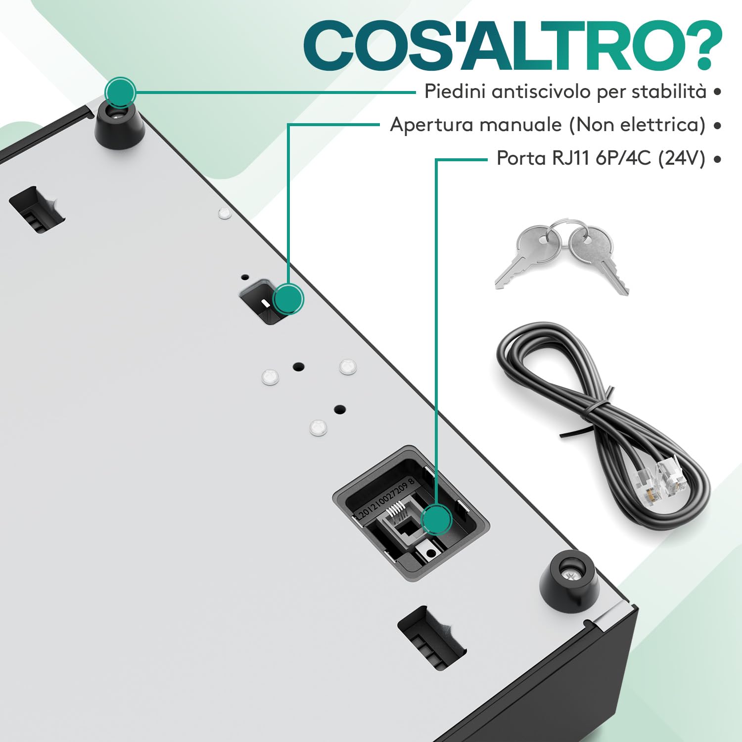 ACROPAQ Cassetto cassa - Compatibile con registratore cassa RJ11, 4 scomparti monete e 8 banconote, (34 x 33 x 10 cm) Corpo in metallo robusto - Cassetto cassa registratore