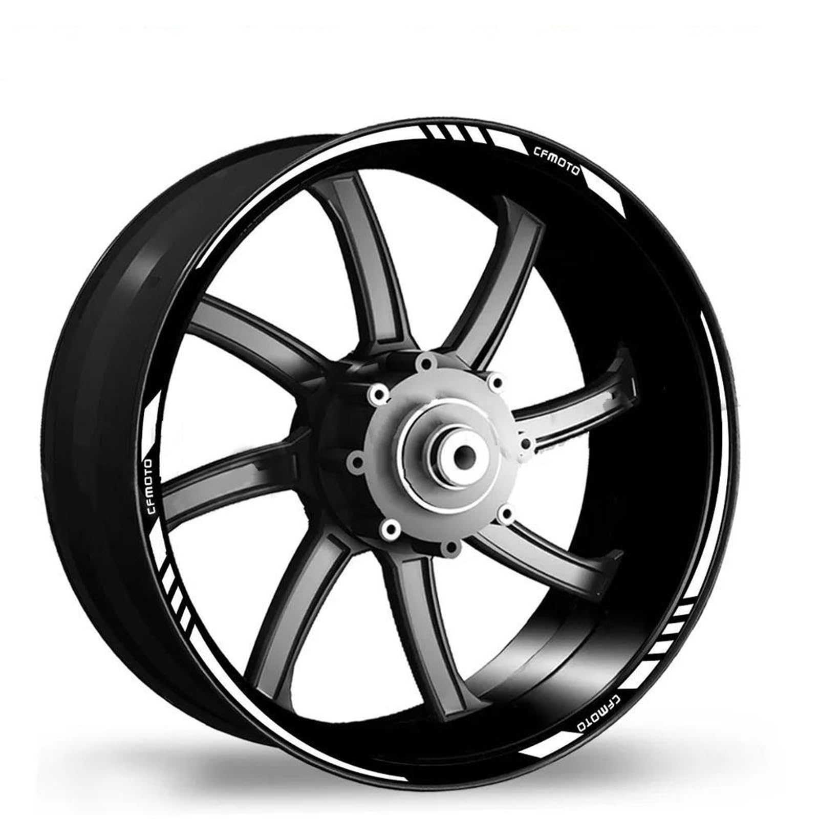 Stickers Complete Set of Motorcycle Wheel Stickers Stripes Reflective Rim for 400NK 400GT 650NK 650GT 650MT(White-a)