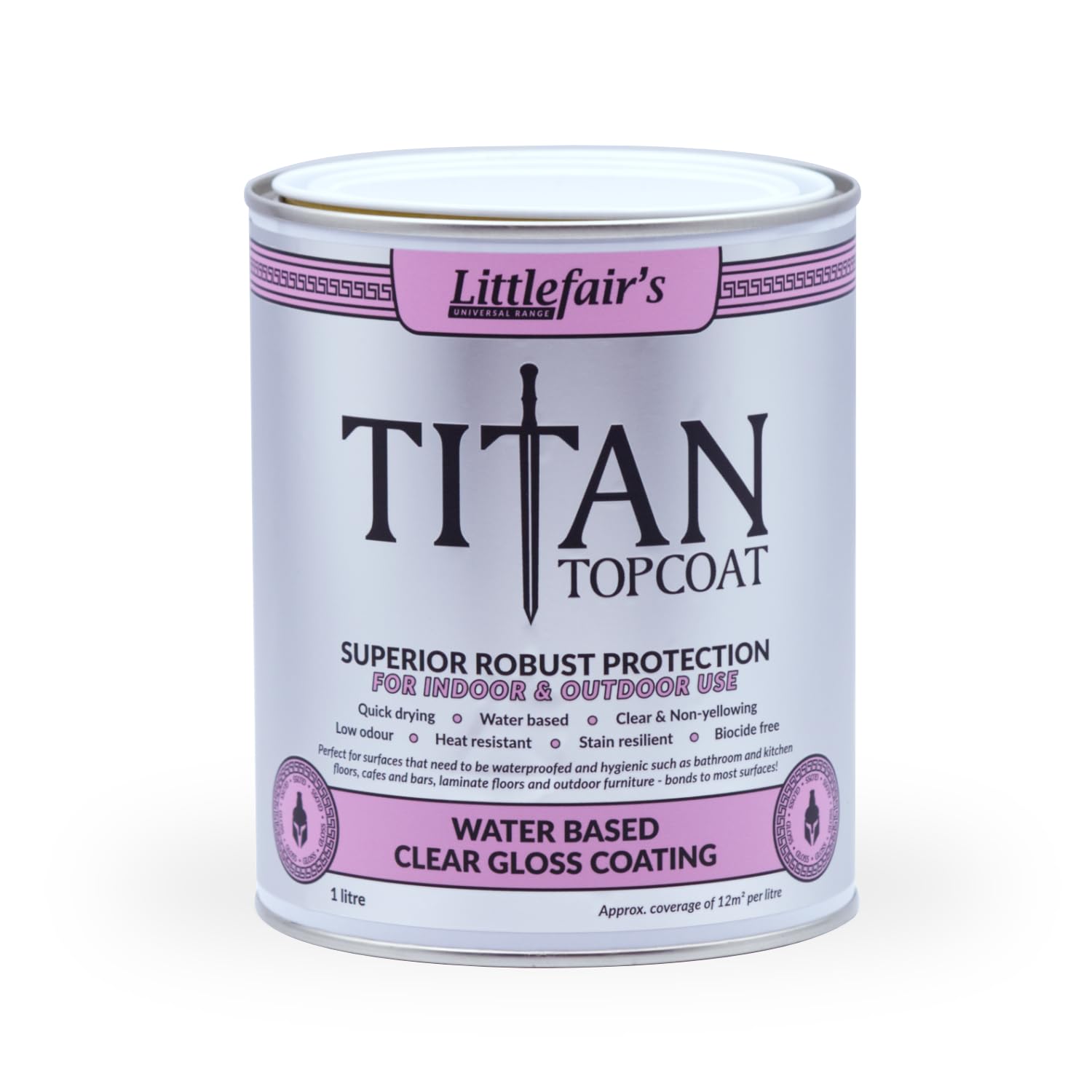 Littlefair’s Clear Varnish 1ltr / Gloss - Varnish for Wood Indoor & Outdoor - Waterproof Protection & Easy Apply Water Based Polyurethane - Clear Top Coat for Furniture Paint On - Wipe On Polyurethane