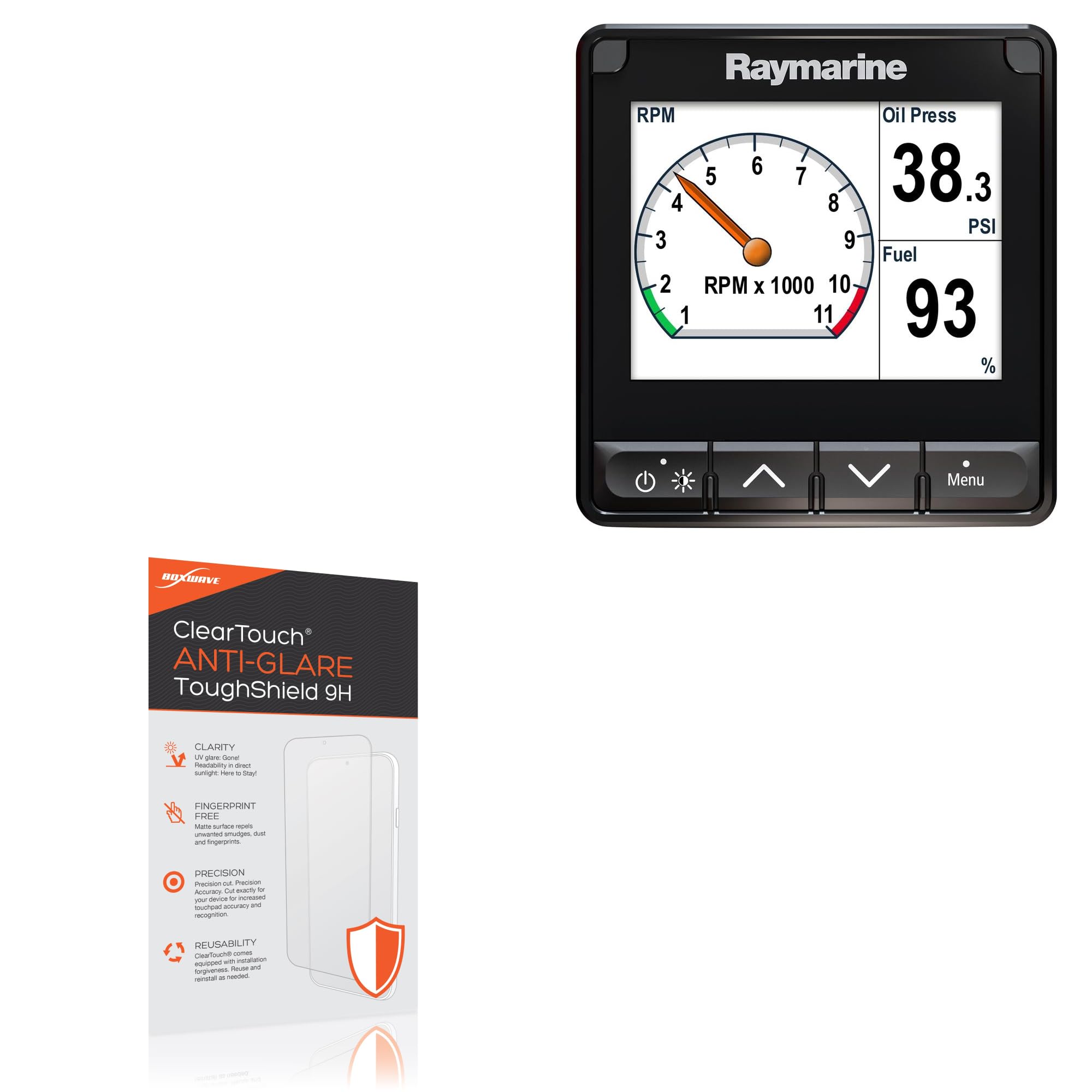 BoxWave Screen Protector Compatible with Raymarine E70327 - ClearTouch Anti-Glare ToughShield 9H (2-Pack), Anti-Glare 9H Tough Flexible Film Screen Protector
