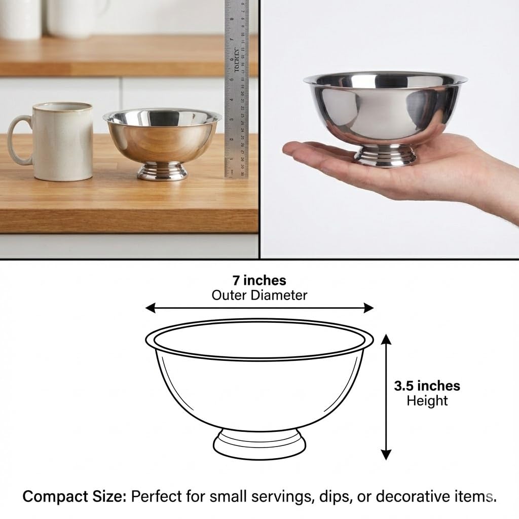 Amazon.co.jp: Elegance ステンレススチール リバースボウル 7インチ