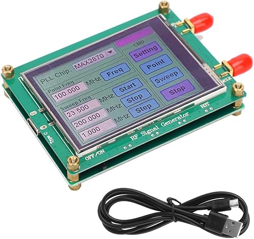Miniatura 7 de T angxi Módulo generador de fuente de señal de RF, 23.5MHz-6000MHz ABS alta estabilidad baja frecuencia de ruido 0.5PPM Pantalla táctil completa PC