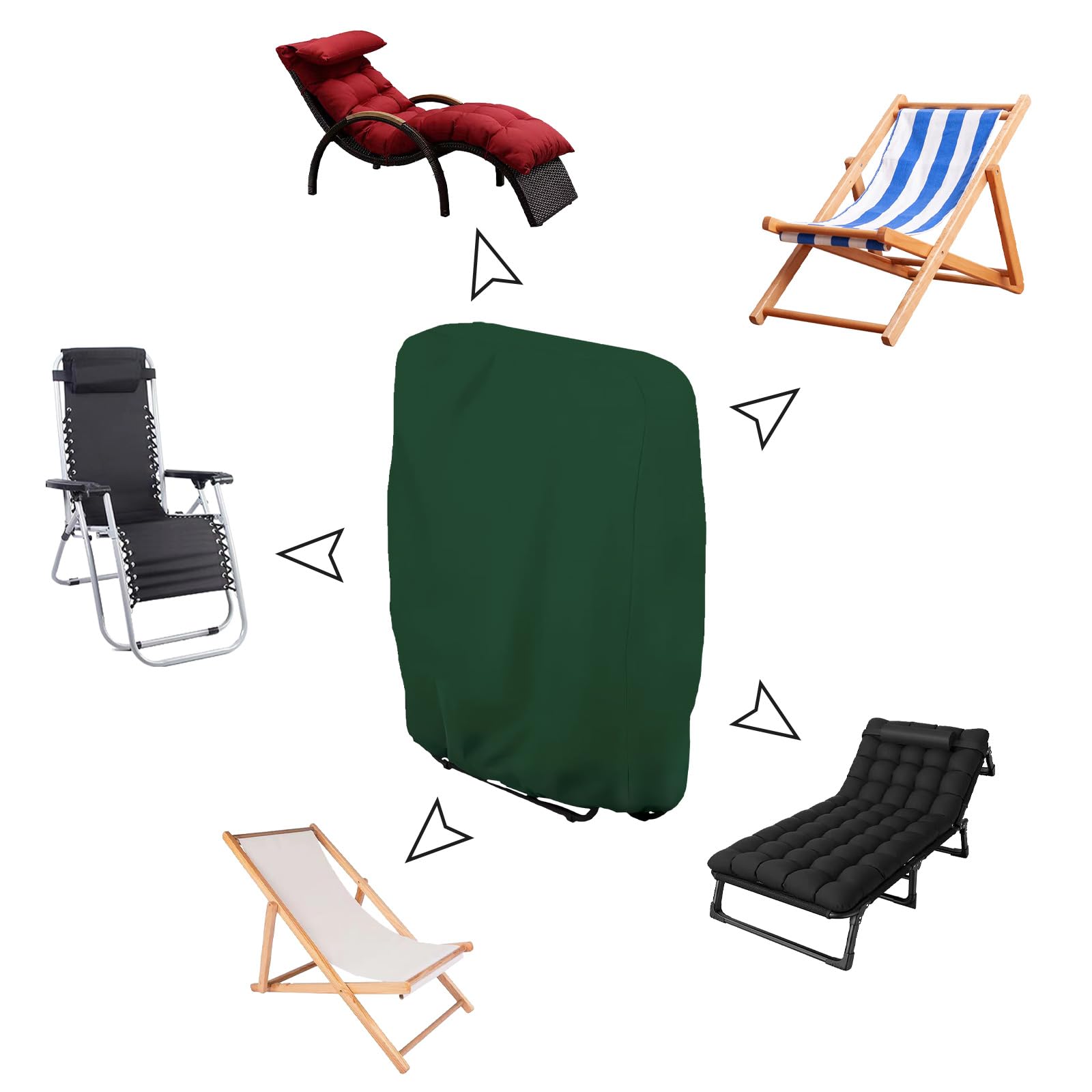 Copertura Impermeabile Per Lettino Pieghevole - 85x33x107 Cm, Anti-polvere E UV - Foto 9