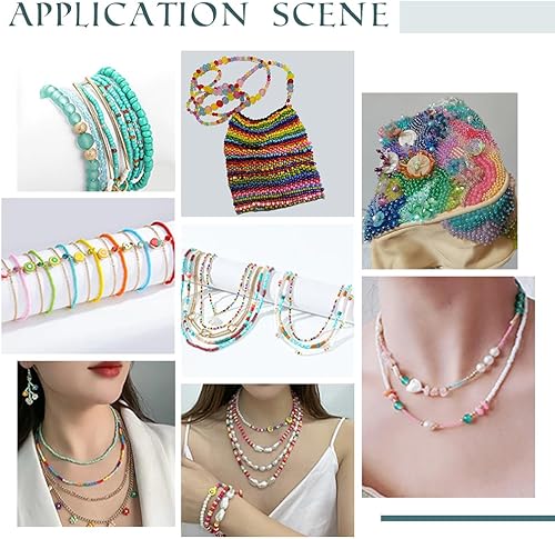 Miniatura 13 de NBEADS 15 colores 6/0 cuentas de semillas de vidrio, alrededor de 3000 cuentas redondas azules de poni de 0.15 pulgadas, cuentas sueltas para diseño