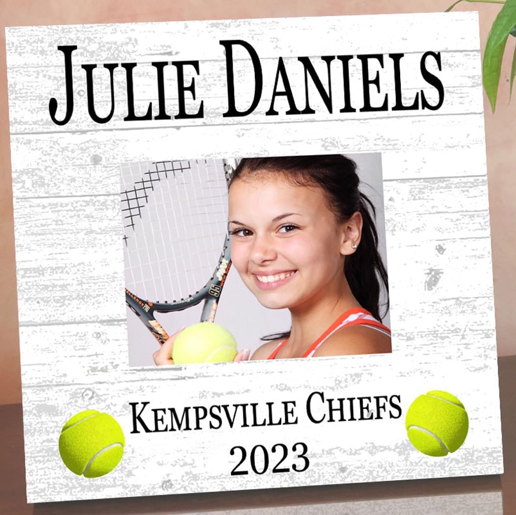 Broad Bay Sports Recognition Award Plaque - Upload Photo, Name, Number & Team - High School Senior Season End Gift or MVP - Solid Wood - Free-Standing or Wall-Hanging - 10.5x10.5 Inches