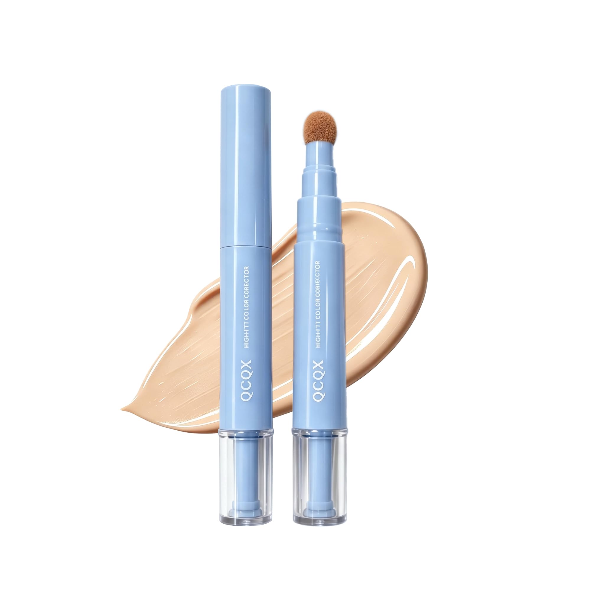 Dual-effect Concealer Pen & Foundation Eye Concealer - 24-Hour Long-LastingFull Coverage Matte Finish.Healthy Skin Glow Perfector Concealer Pen (Light Ivory)