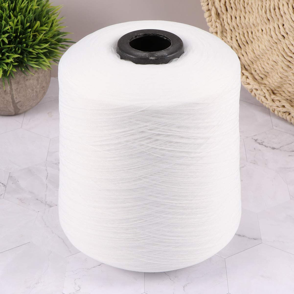 PRETYZOOM Hilo de Coser Blanco 150d Máquina, 2 Rollos Resistentes y Flexibles para Uso en Hogar y Confección de Ropa
