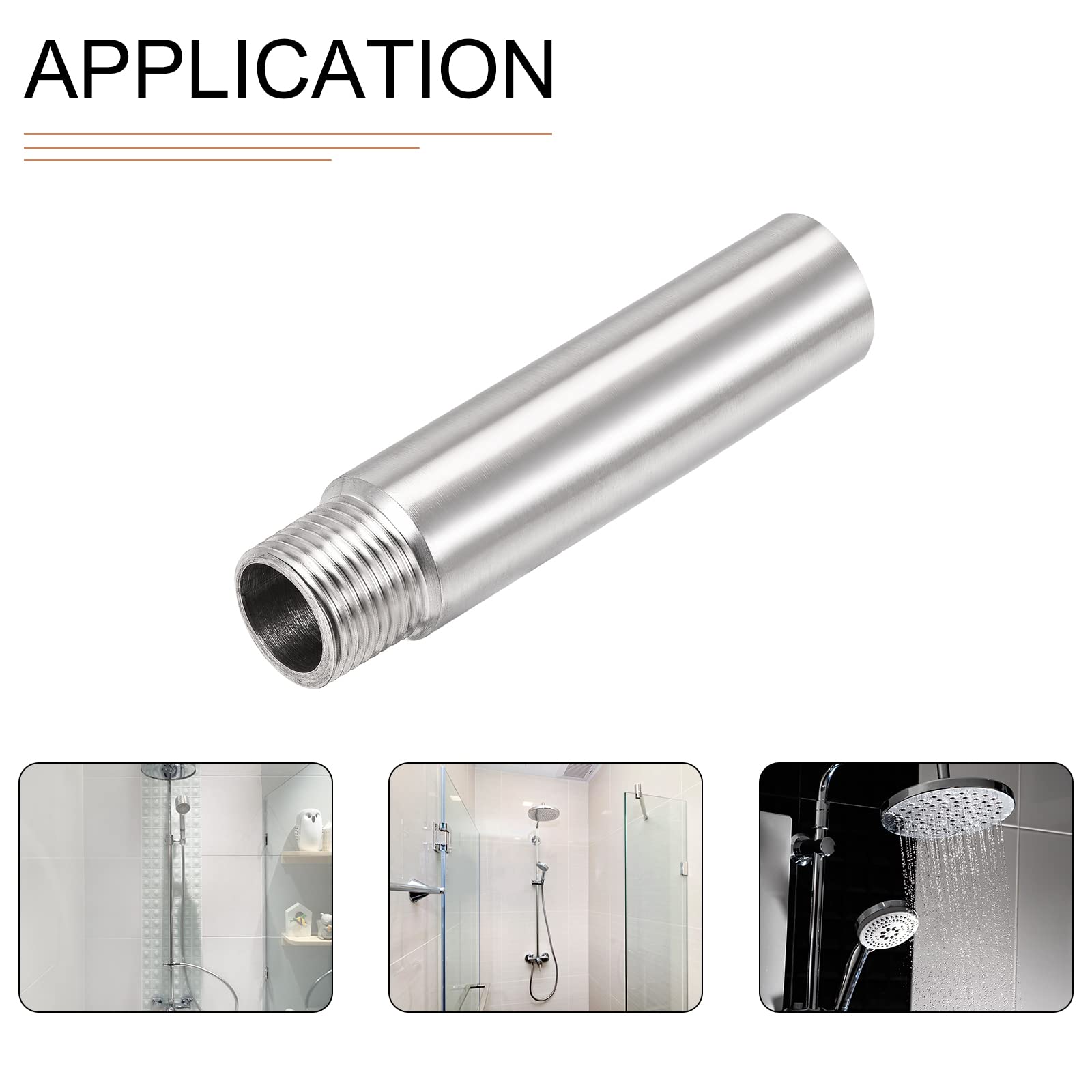 DTGN 4.72"x0.94"(LxD) Shower Head Extension Tube Pipe Fittings, 1Pack, Good for Bathroom - Image 4