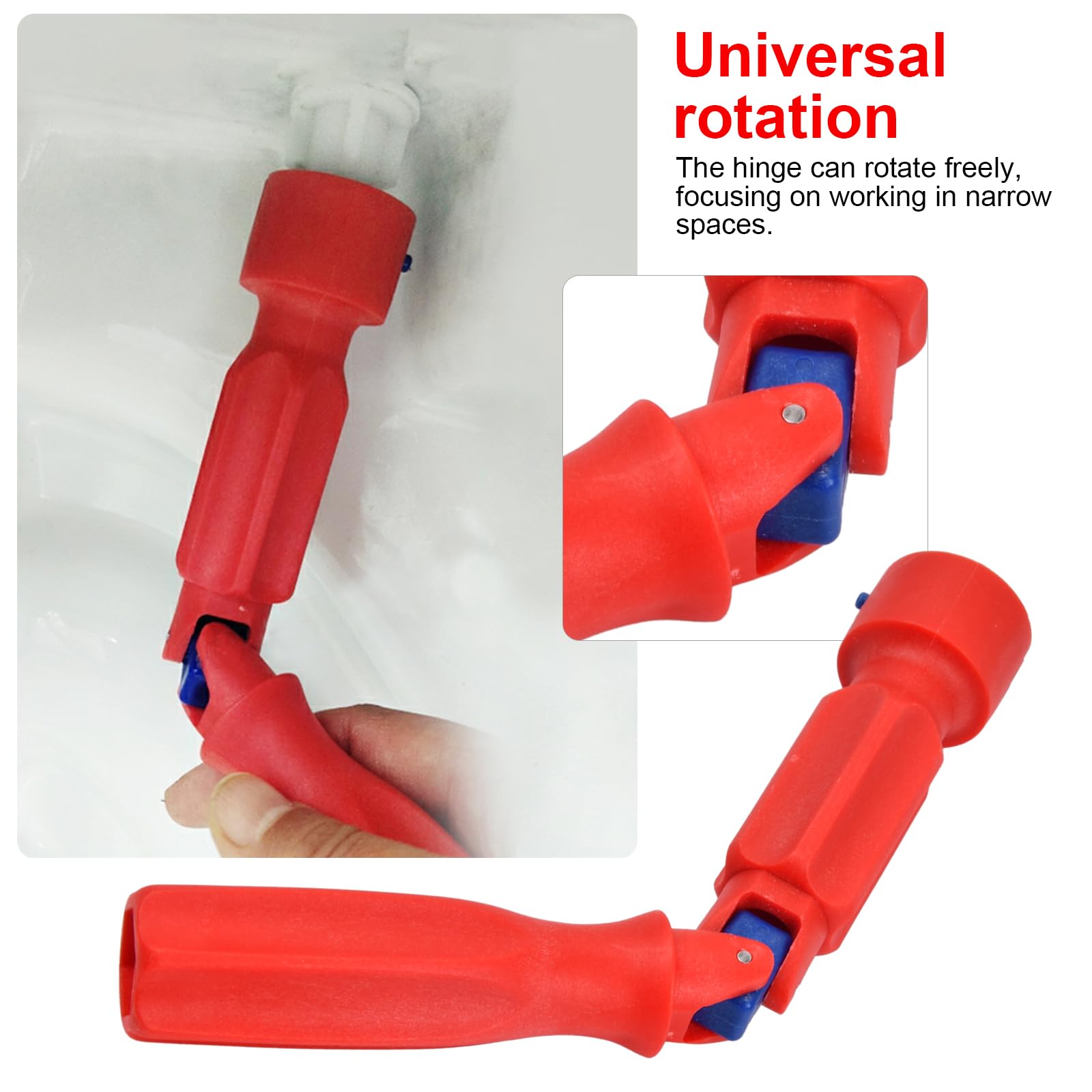 Uniwersalny klucz do instalacji sedesu WC, klucz do naprawy sedesu toaletowego, klucz do sedesu WC, plastikowy klucz montażowy sedesu WC, klucz do deski sedesowej 20 cm, czerwony klucz do