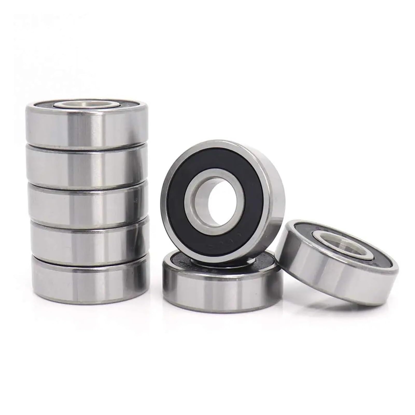 Roulements à billes gorge profonde, 10 pièces, ABEC-5 608 6204 6205 6206 6207 6208 ZZ 2RS, roulements avec joint métallique(2,6207 35X72X17MM-ABEC 5)