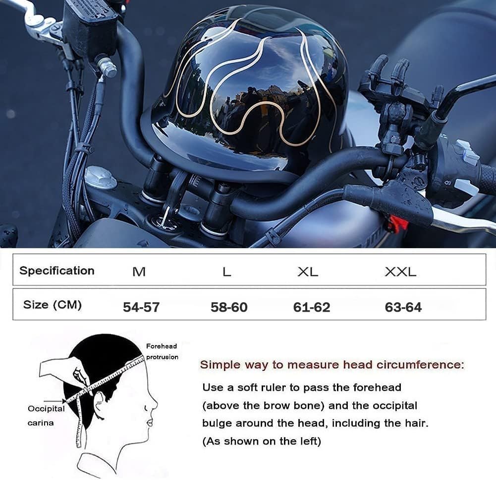 Retro-Halbhelm für Motorräder im Deutschen Stil, Retro-Halbschalenhelm mit DOT/ECE-Zulassung, Vintage-Offener Helm, Jet-Helm für Damen und Herren, Fahrrad, Cruiser, Chopper, Moped