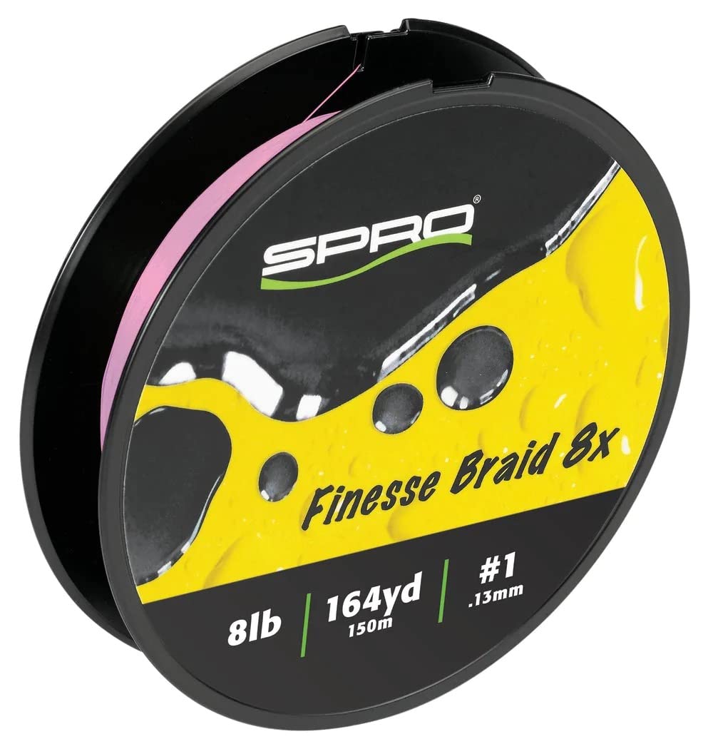 SPRO Fishing SFB8X-8FPK150 Finesse Braid 8X 8Lbs 150M/164Y Flash Pink