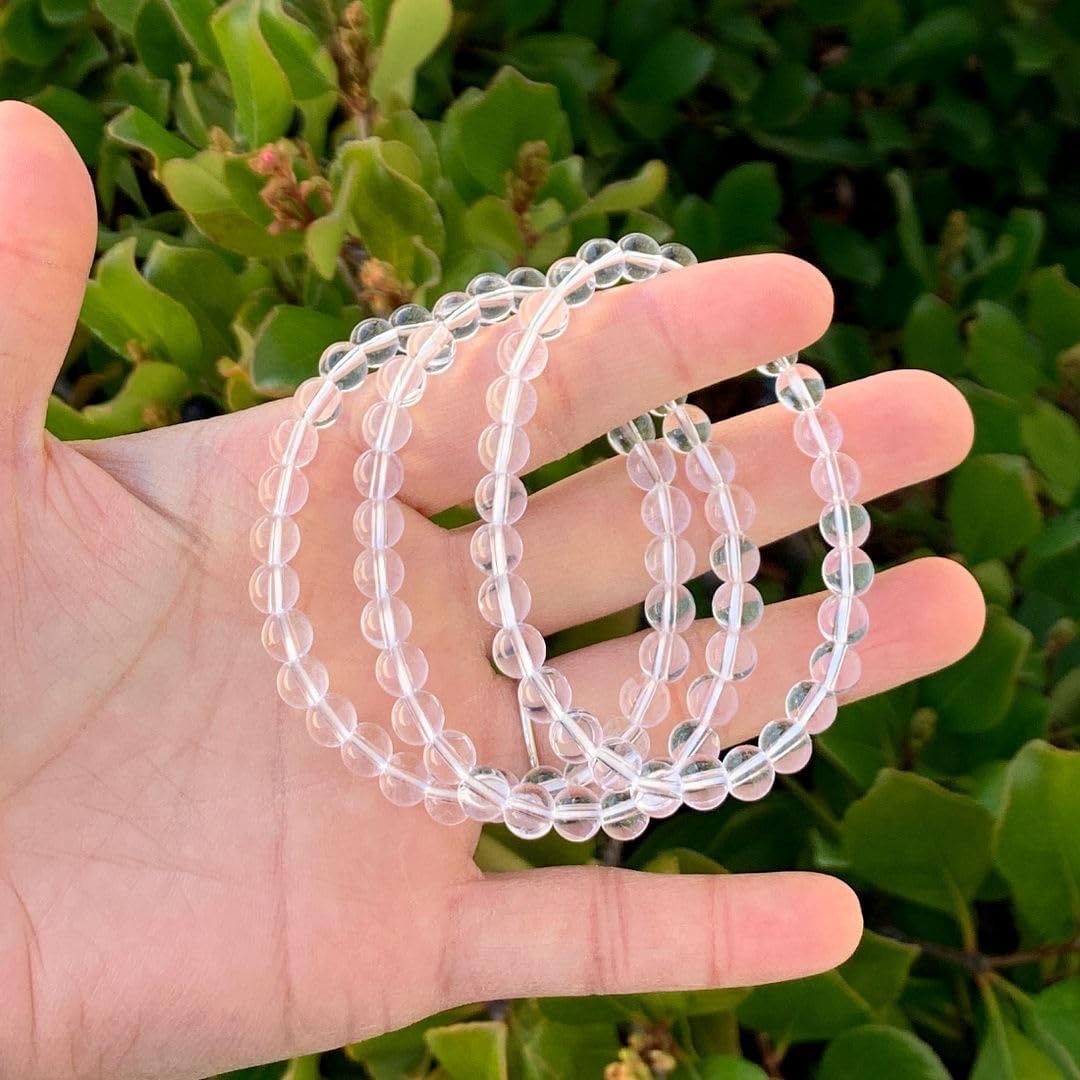 Adabele 1pc Natural Stretch Gemstone Bracelet 6mm (0.24 Inch) Bead 7" 7.5" 8 inch Healing Crystal Quartz Energy Chakra Jewelry Women Birthday Gift
