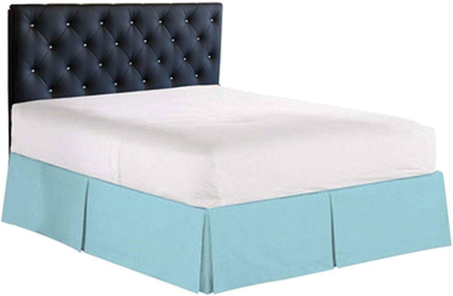 Yester Bed Skirt Classic Bed Skirt, Tailored Polyester Solid Color Non-slip Wrinkle Easy Care Hotel Bed Skirt-white-120x200+38cm Bed Covers (Color : Blue, Size : 120x200+38cm)