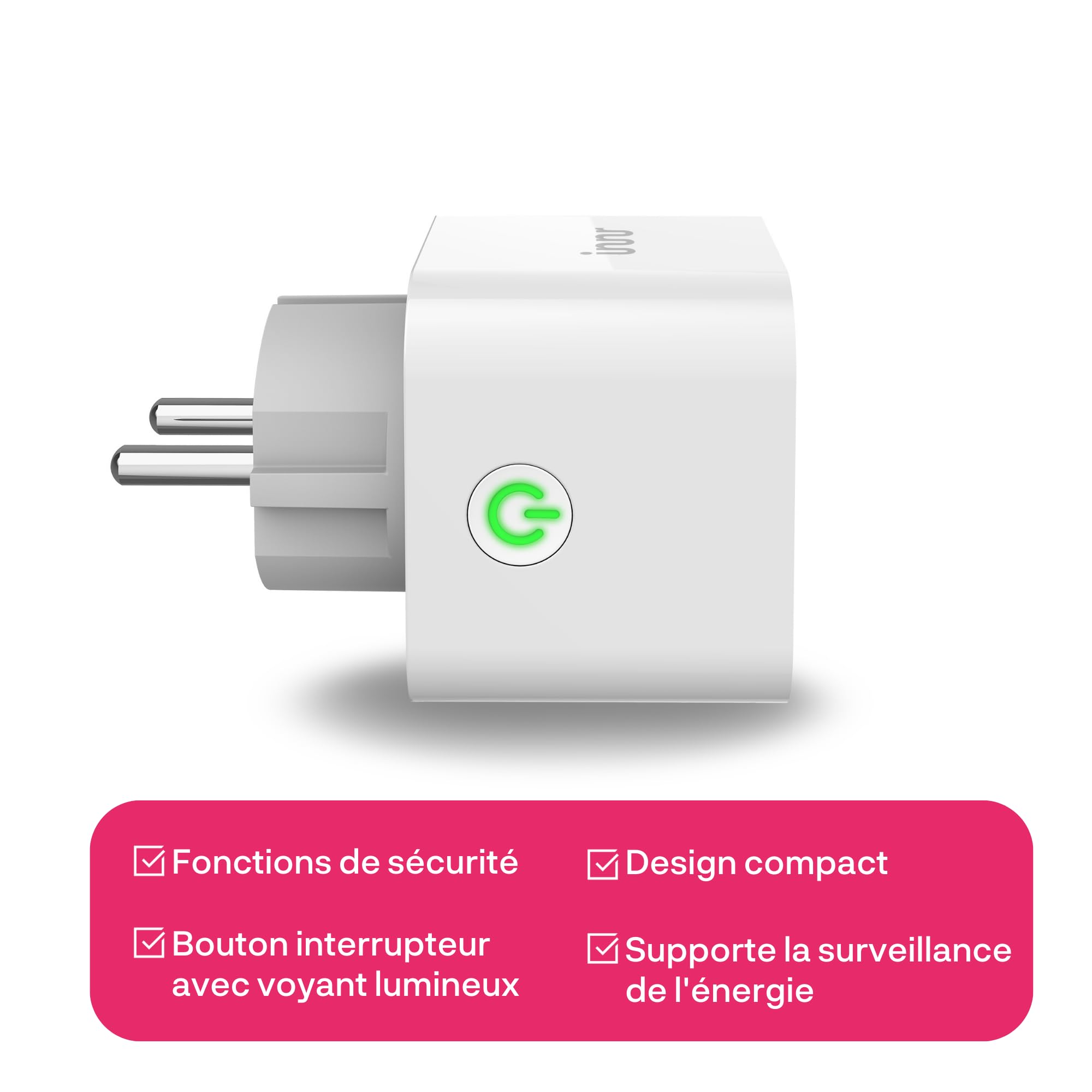 Innr Prise Connectée Zigbee, Fonctionne avec Hue*, Home Assistant et SmartThings, Répéteur Zigbee, Prise Alexa avec Contrôle de l'énergie, Smart Plug, 2 pièces